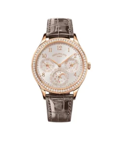 Replica Patek Philippe Grand Complications 7140R-001 Rose Gold Perpetual Calendar Diamond Bezel White Dial
