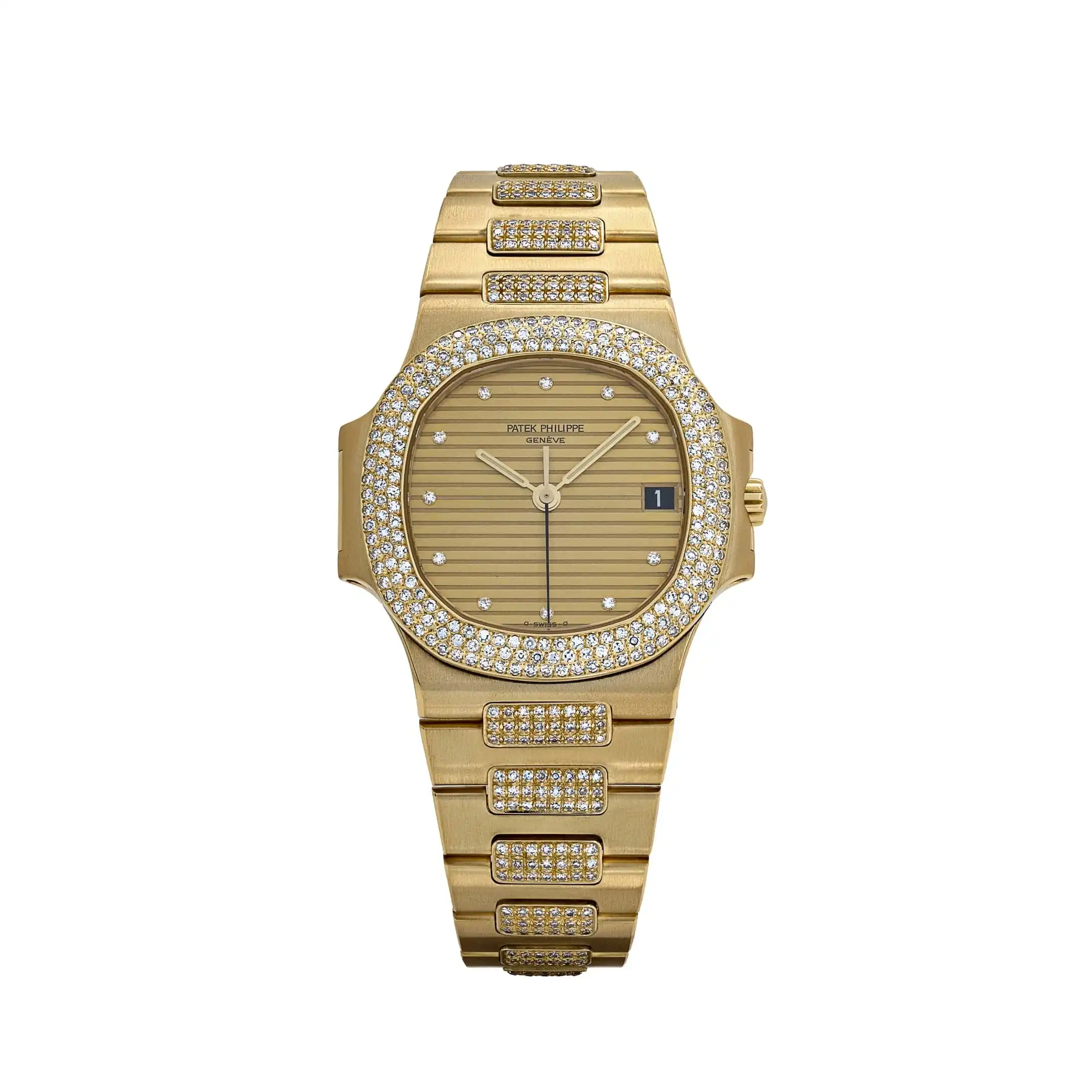 Replica Patek Philippe Nautilus 3800/5 Yellow Gold Glided Gold Diamond Dial