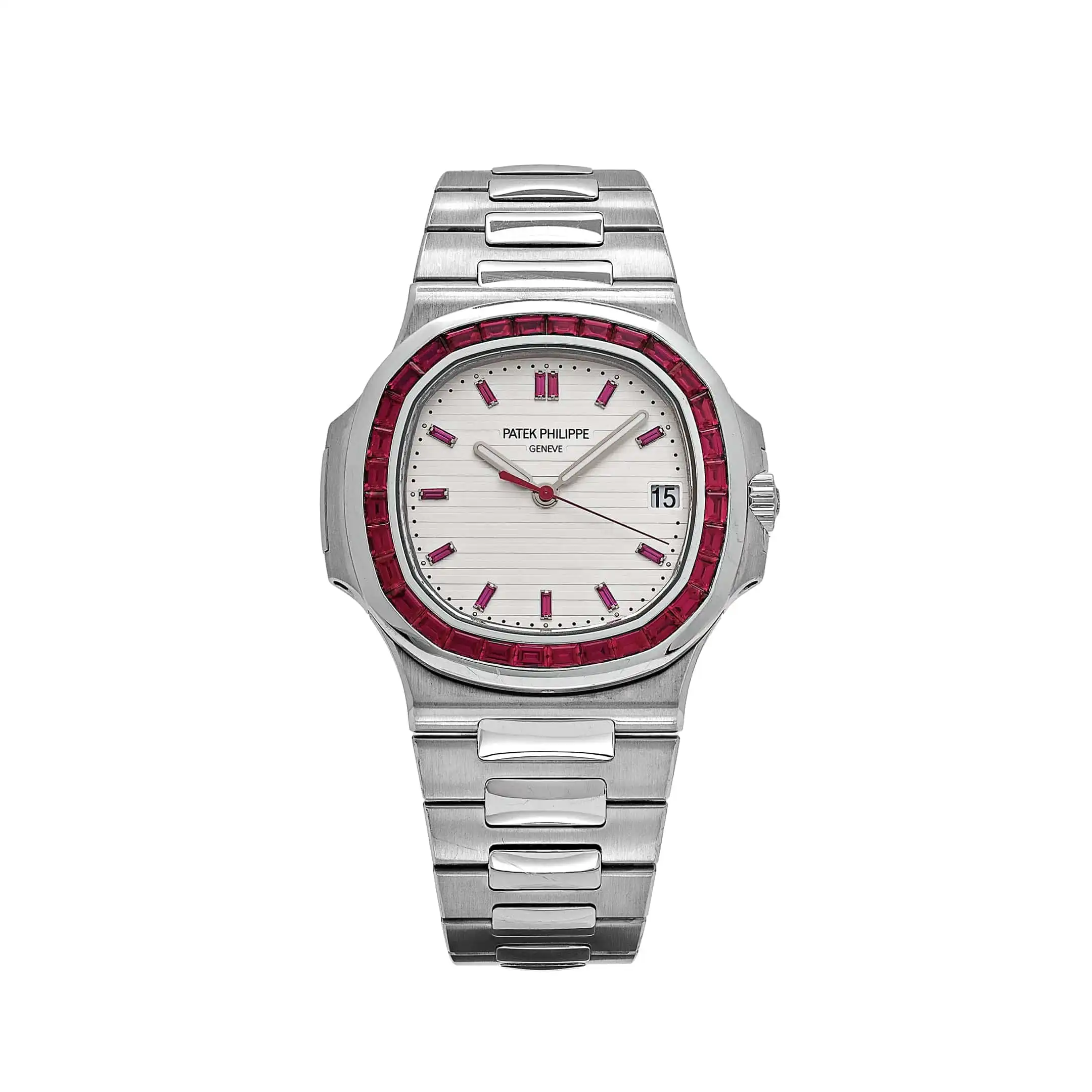 Replica Patek Philippe Nautilus 5711/112P-010 Platinum White Dial Ruby Bezel