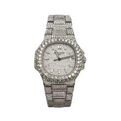 Replica Patek Philippe Nautilus 5711/1A-011 Stainless Steel with Aftermarket Diamond Pave Bezel and Case (2012)