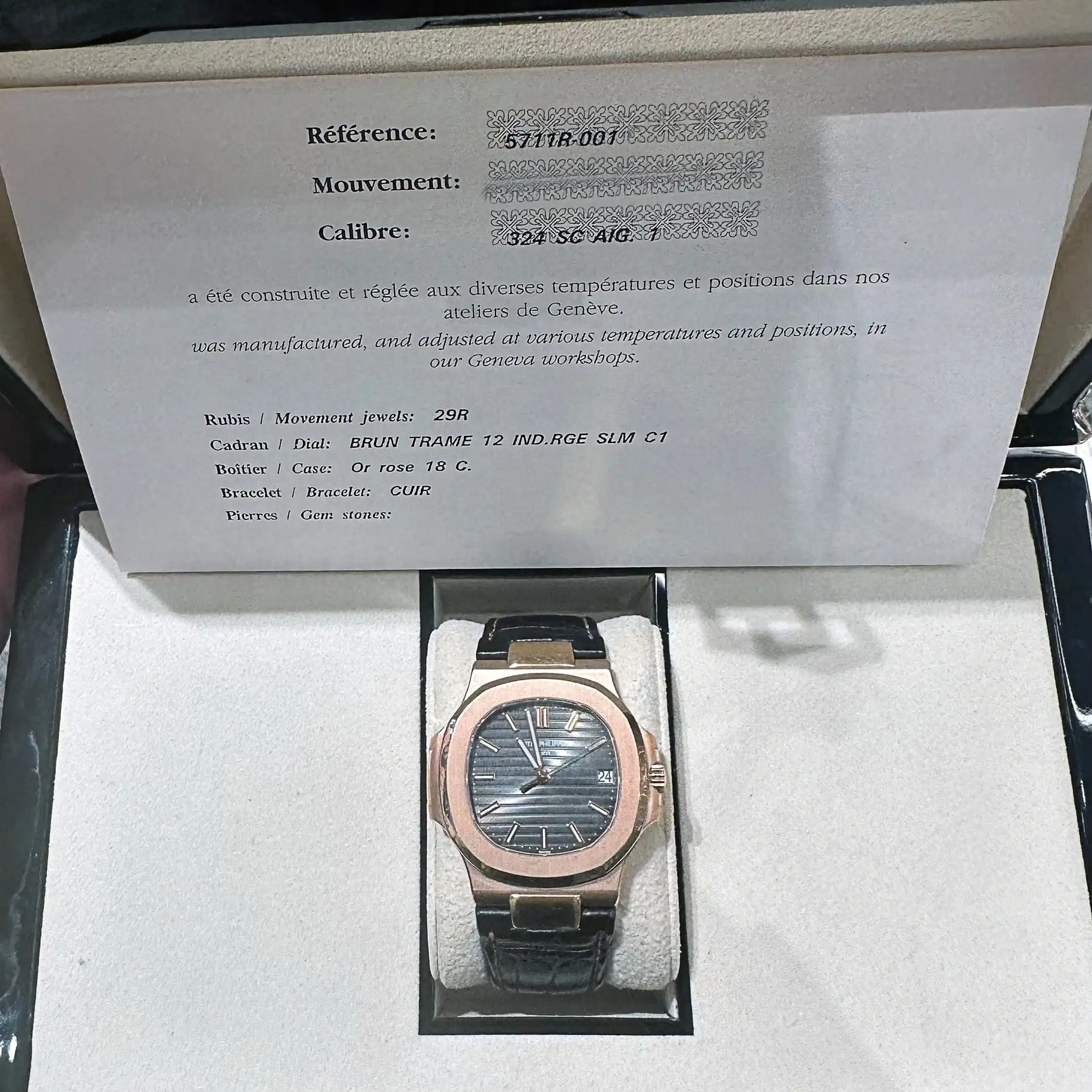 Replica Patek Philippe Nautilus 5711R-001 Rose Gold Brown Dial - Image 11