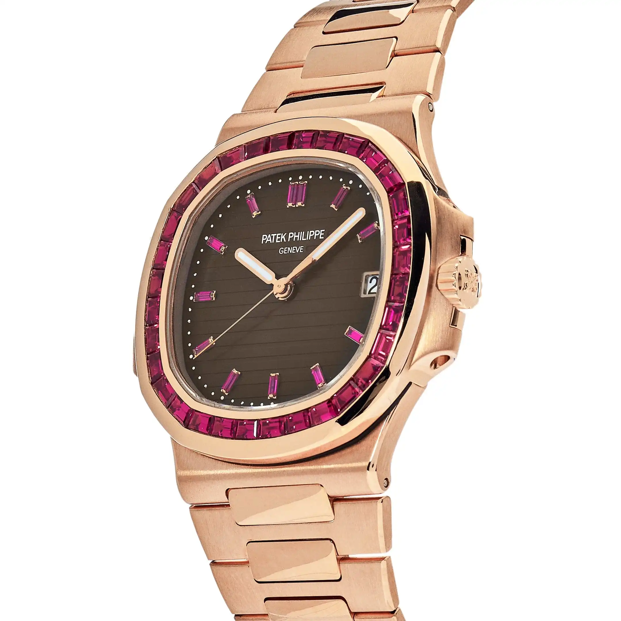Replica Patek Philippe Nautilus 5723/112R-001 Rose Gold Ruby Bezel - Image 2