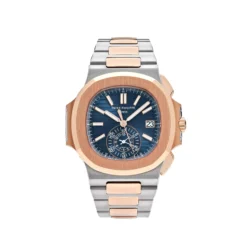 Replica Patek Philippe Nautilus 5980/1AR-001 Chronograph Stainless Steel Rose Gold Blue Dial
