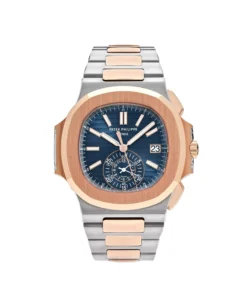 Replica Patek Philippe Nautilus 5980/1AR-001 Chronograph Stainless Steel Rose Gold Blue Dial