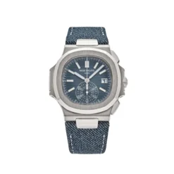 Replica Patek Philippe Nautilus 5980/60G-001 Flyback Chronograph White Gold Blue-Gray Dial