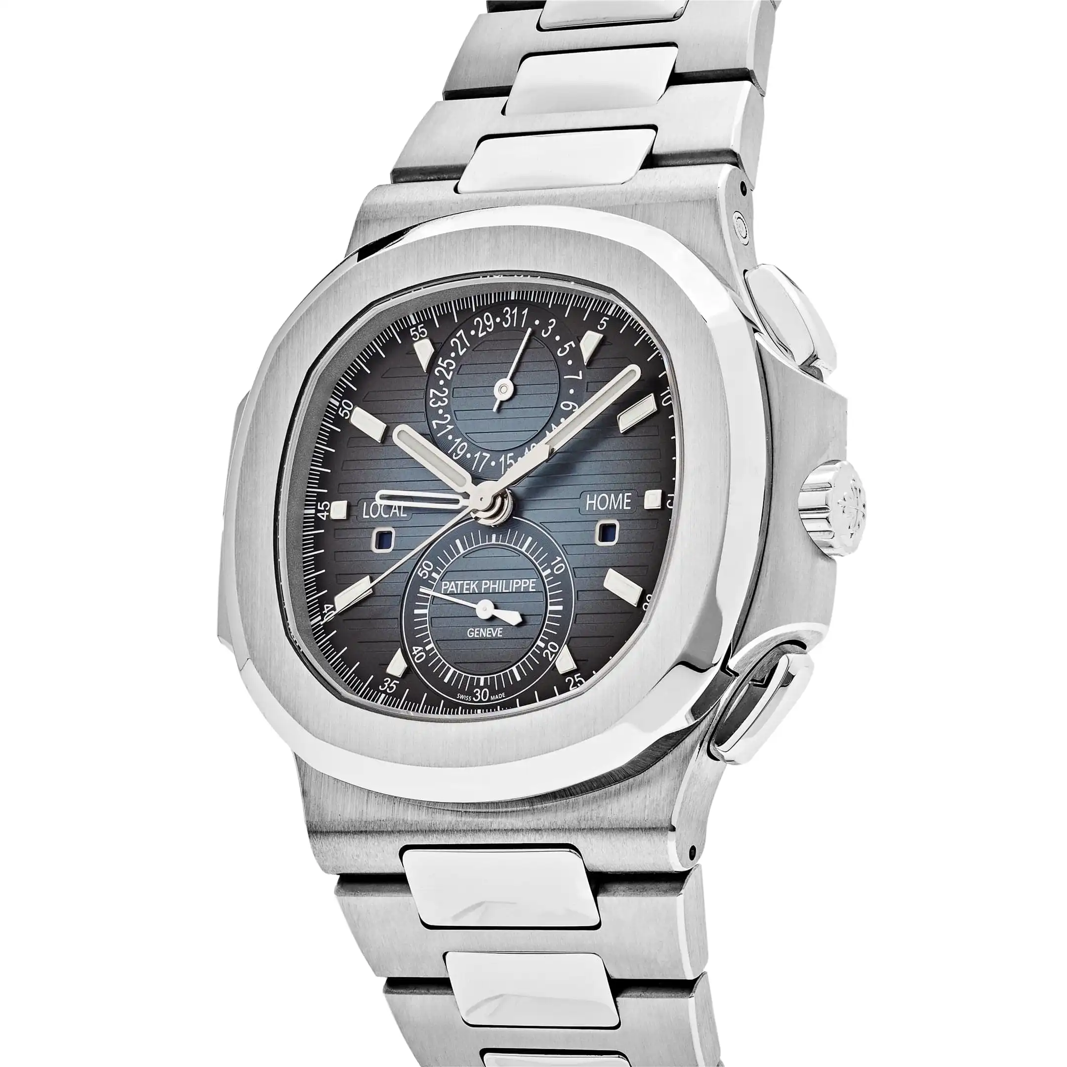 Replica Patek Philippe Nautilus 5990/1A-011 ‘Travel Time’ Flyback Chronograph Stainless Steel Blue Dial - Image 3