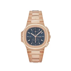 Replica Patek Philippe Nautilus 5990/1R-001 Travel Time Flyback Chronograph Rose Gold Blue Dial