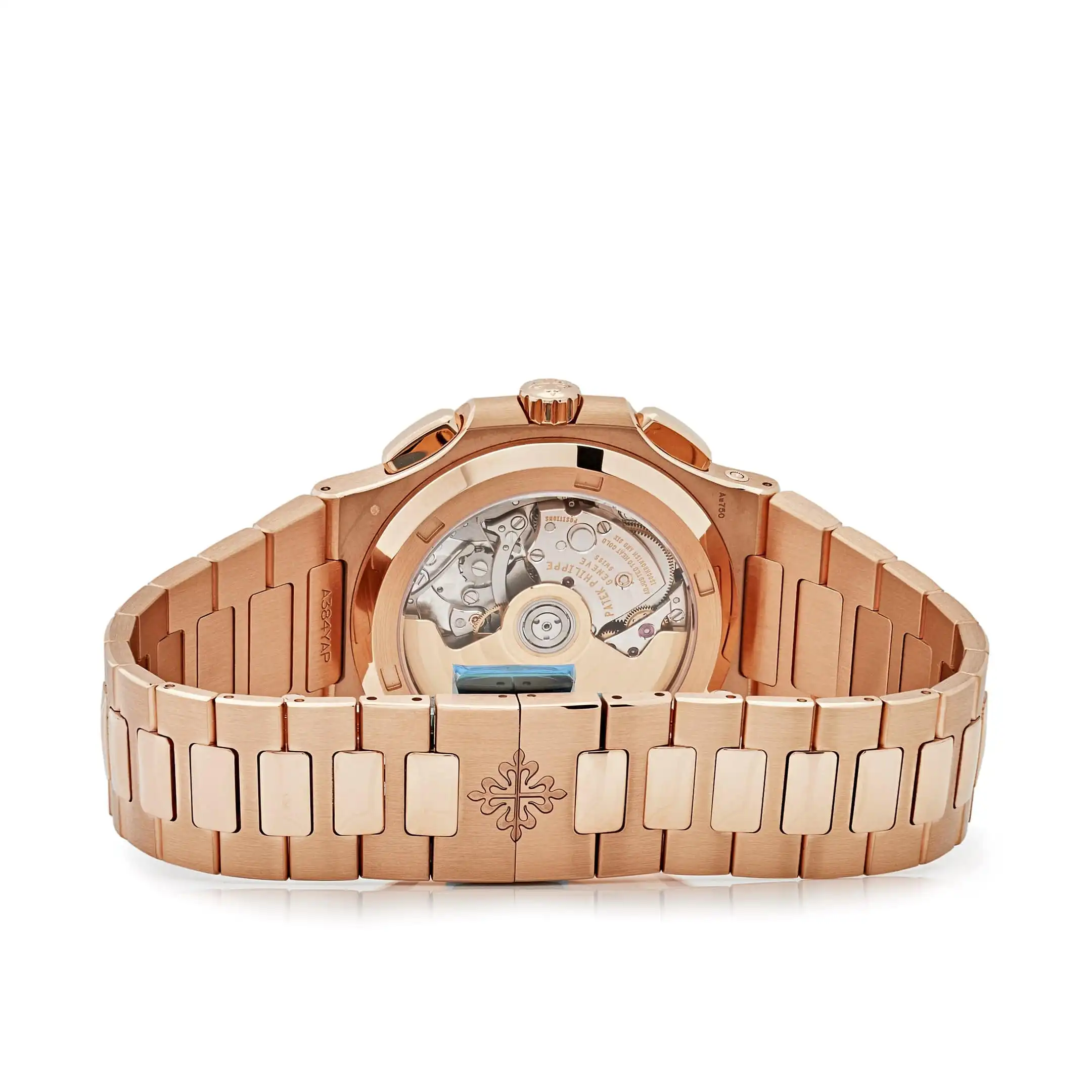 Replica Patek Philippe Nautilus 5990/1R-001 Travel Time Chronograph Rose Gold Blue Dial - Image 6