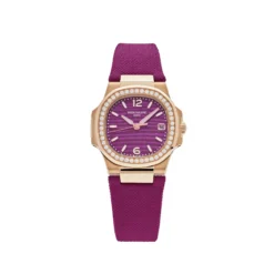 Replica Patek Philippe Nautilus 7010R-013 ‘Ladies’ Rose Gold Purple Dial Diamond Bezel
