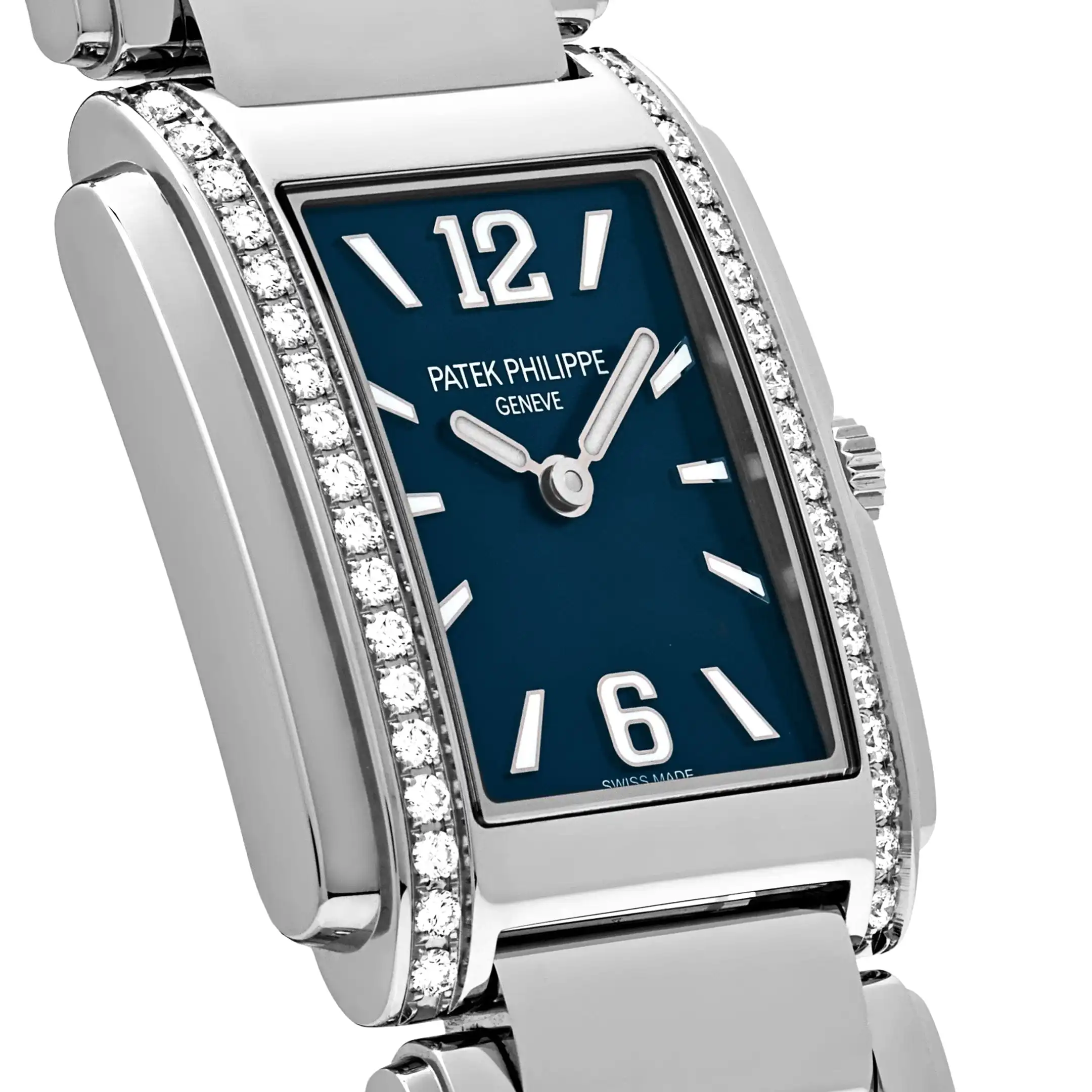 Replica Patek Philippe Twenty-4 4910/1200A-001 ‘Ladies’ Quartz Blue Dial Diamond Bezel - Image 5