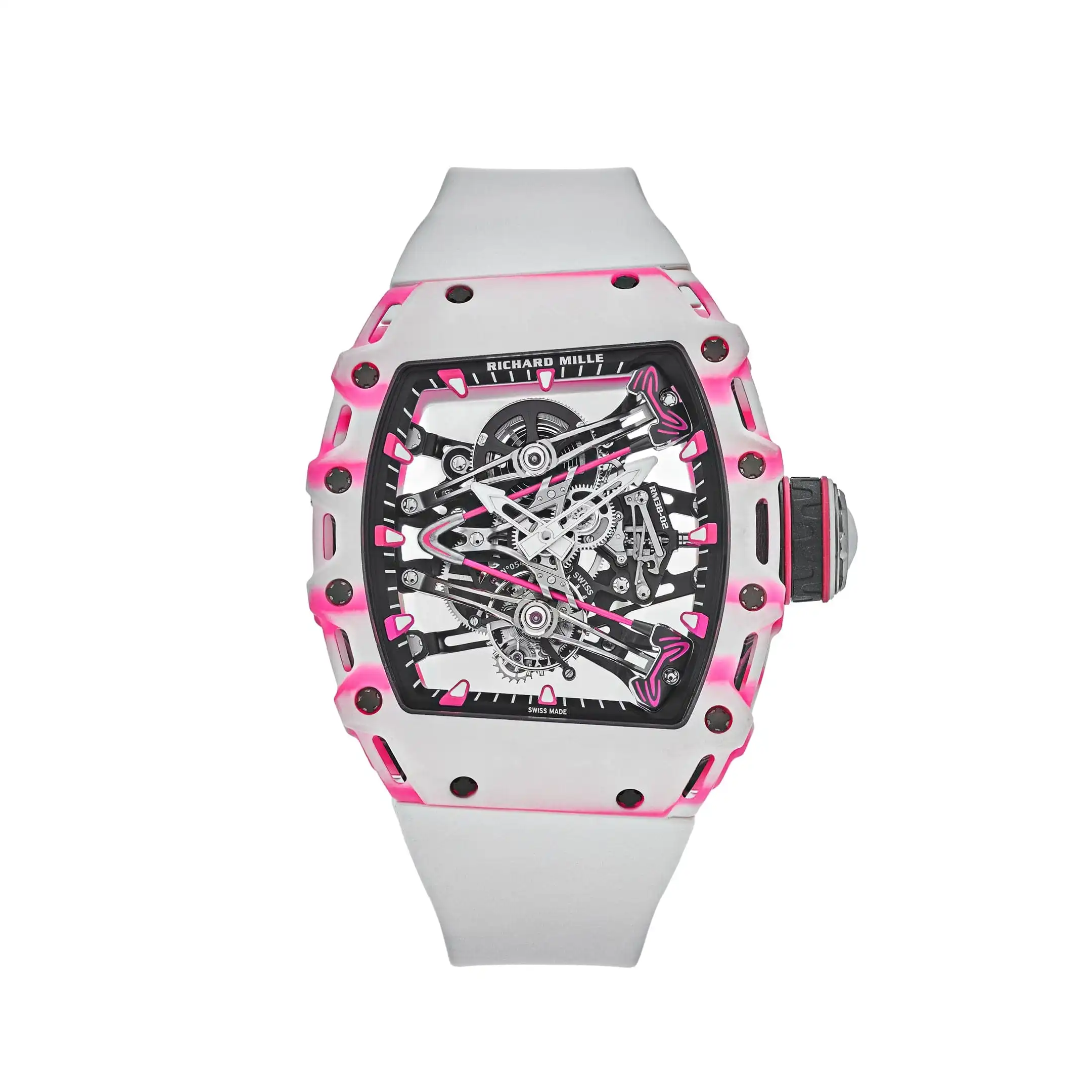 Richard Mille Replica RM 38-02 Bubba Watson Tourbillon White Pink Quartz TPT