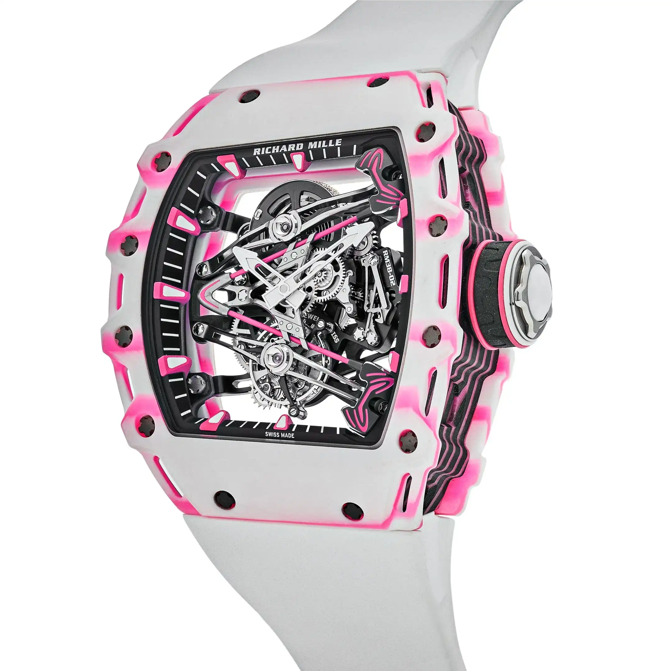 Richard Mille Replica RM 38-02 Bubba Watson Tourbillon White Pink Quartz TPT - Image 2