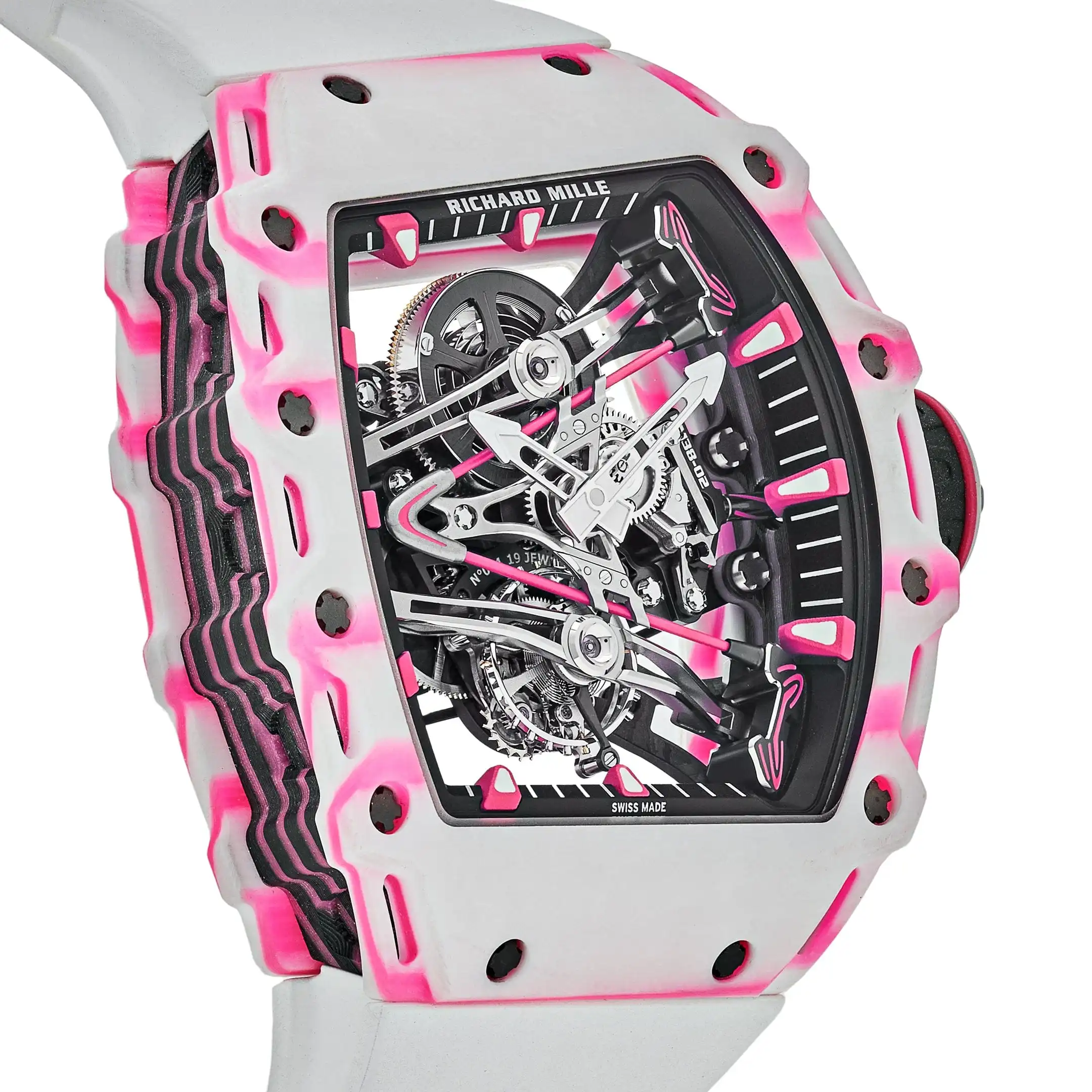 Richard Mille Replica RM 38-02 Bubba Watson Tourbillon White Pink Quartz TPT - Image 3