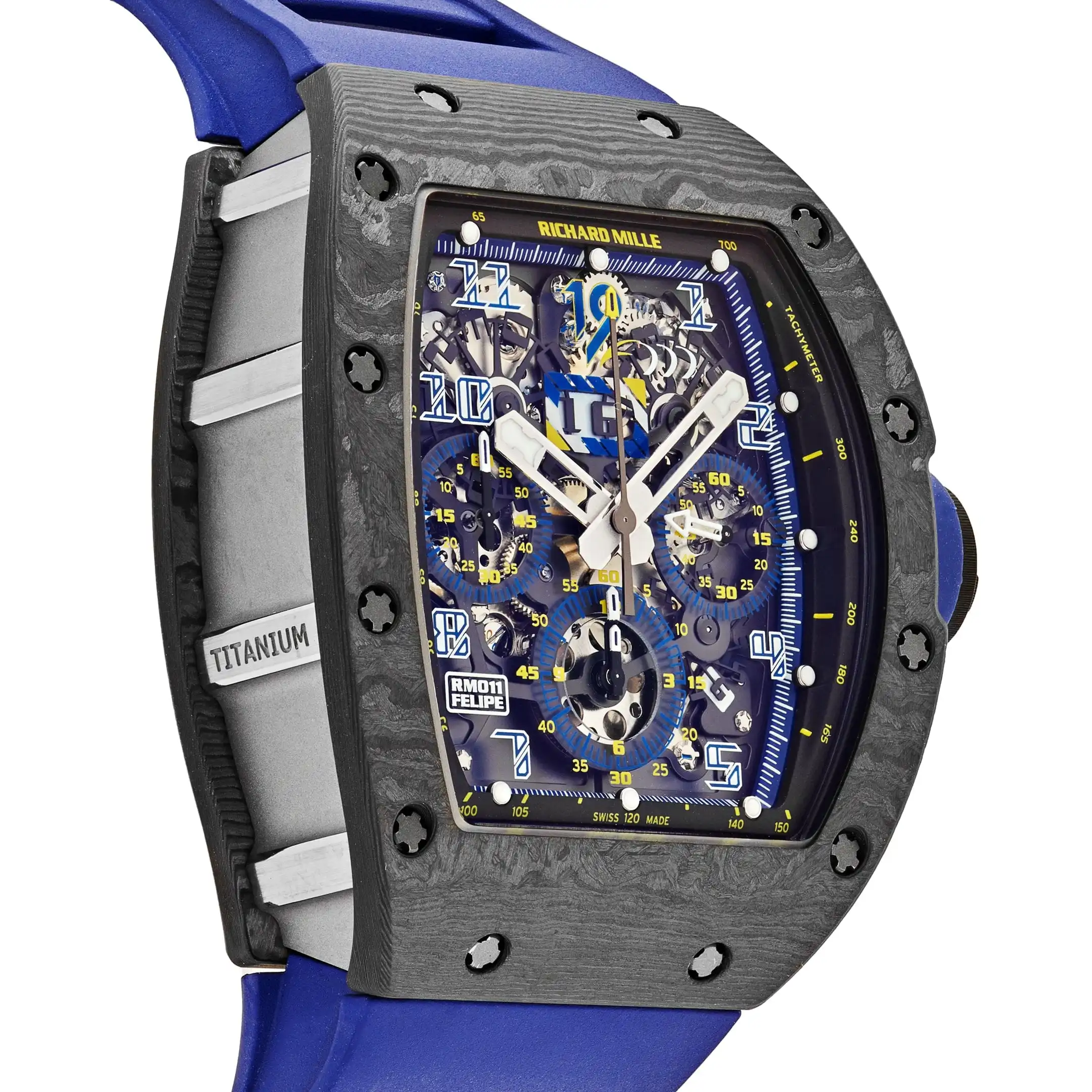 Richard Mille Replica RM 011 Automatic Flyback Chronograph Felipe Massa 10th Anniversary Carbon NTPT Titanium Limited Edition - Image 4