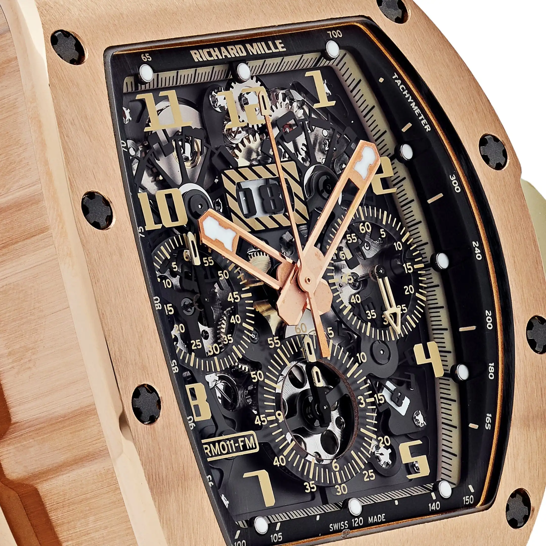 Richard Mille Replica RM 011 Felipe Massa Automatic Flyback Chronograph Ivory Rose Gold - Image 5