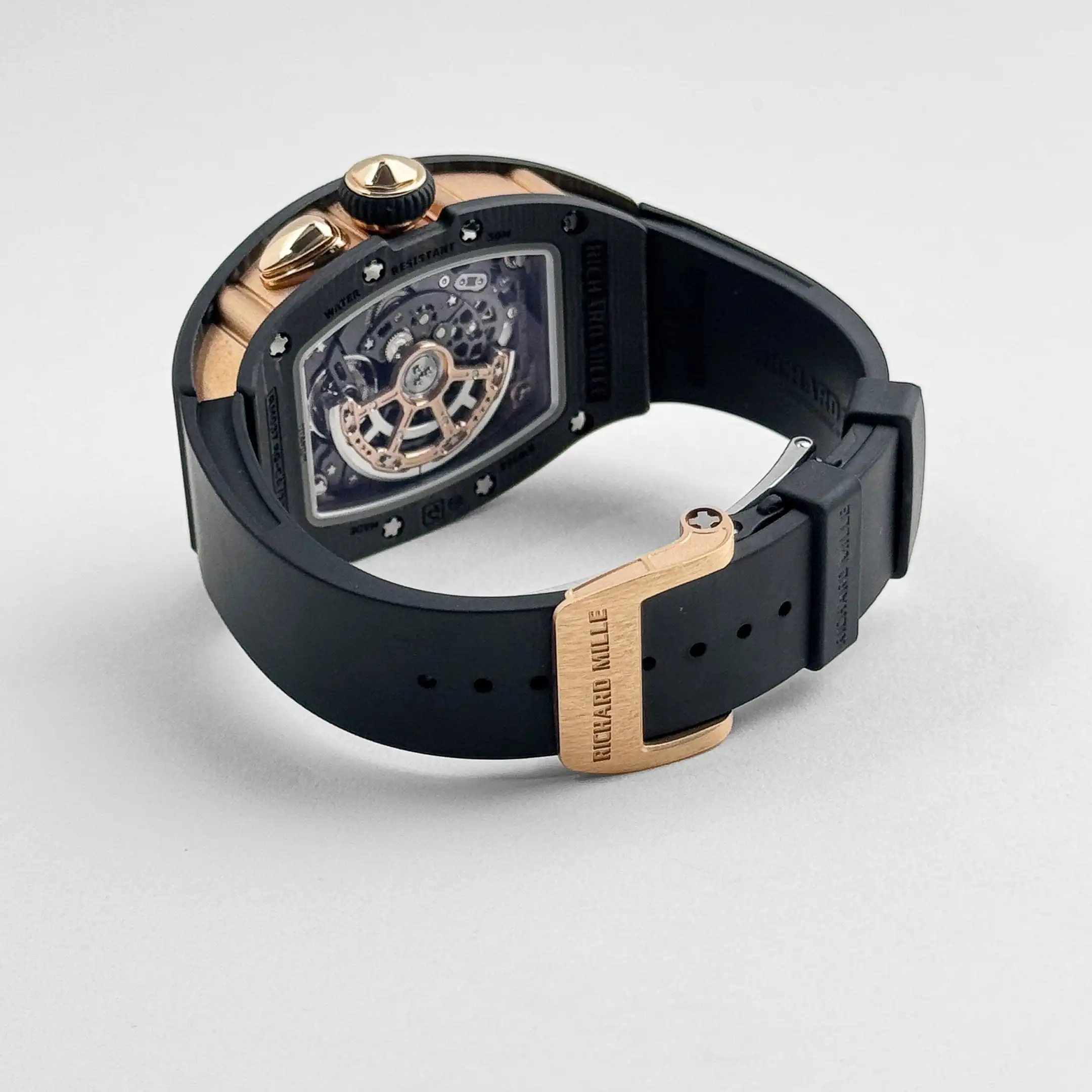 Richard Mille Replica RM 037 Rose Gold Carbon TPT Diamond Set Skeleton Dial - Image 10