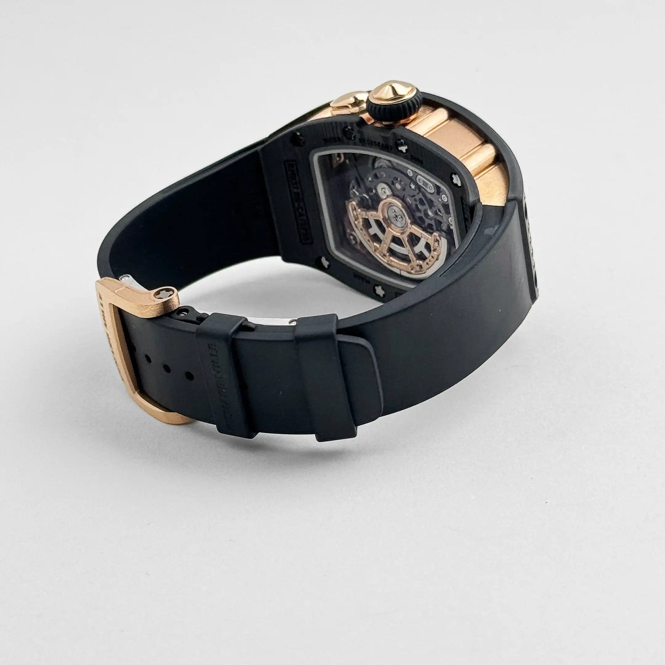 Richard Mille Replica RM 037 Rose Gold Carbon TPT Diamond Set Skeleton Dial - Image 9