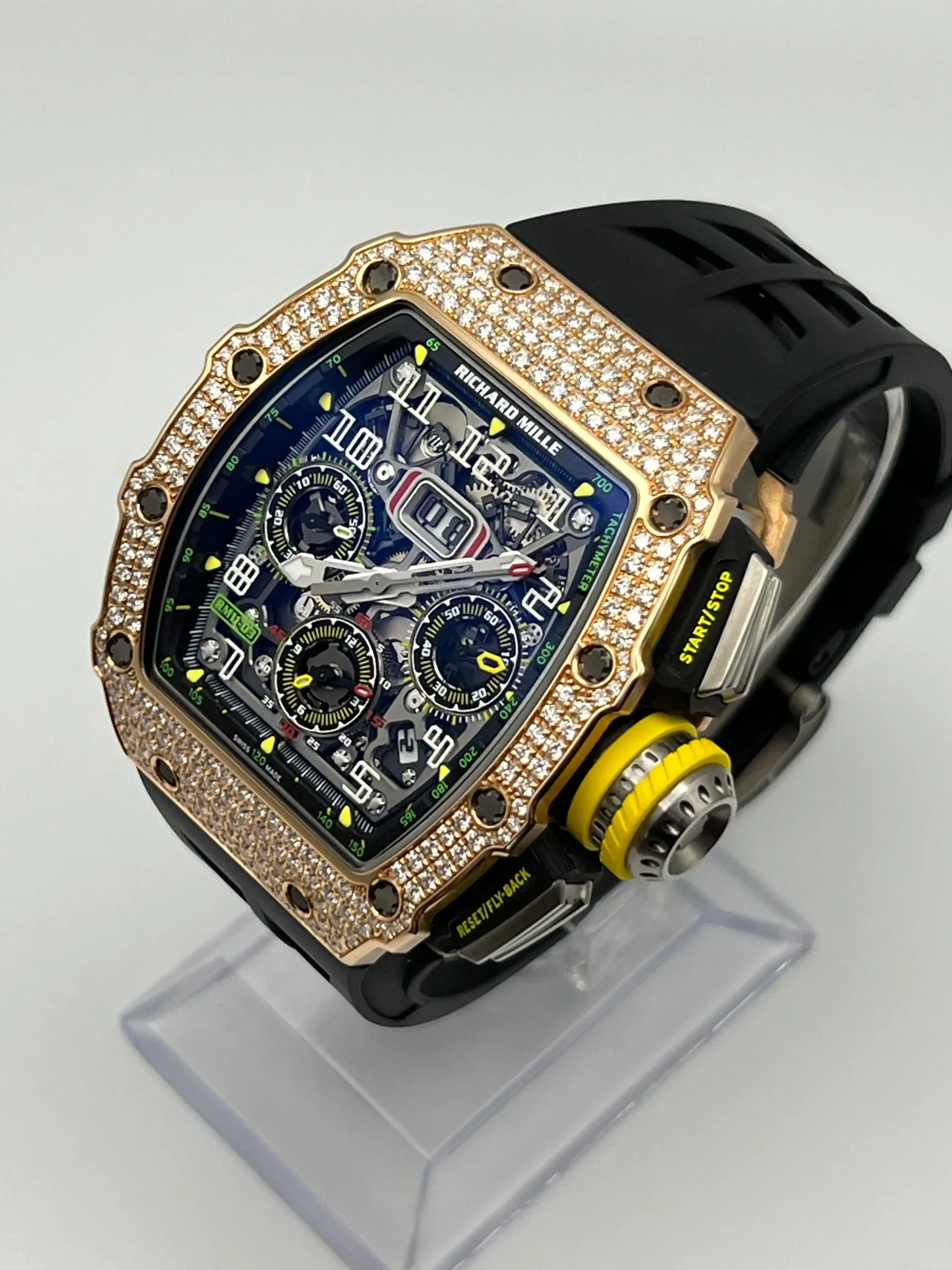 Richard Mille Replica RM 11-03 Flyback Chronograph Diamond Set Rose Gold - Image 2