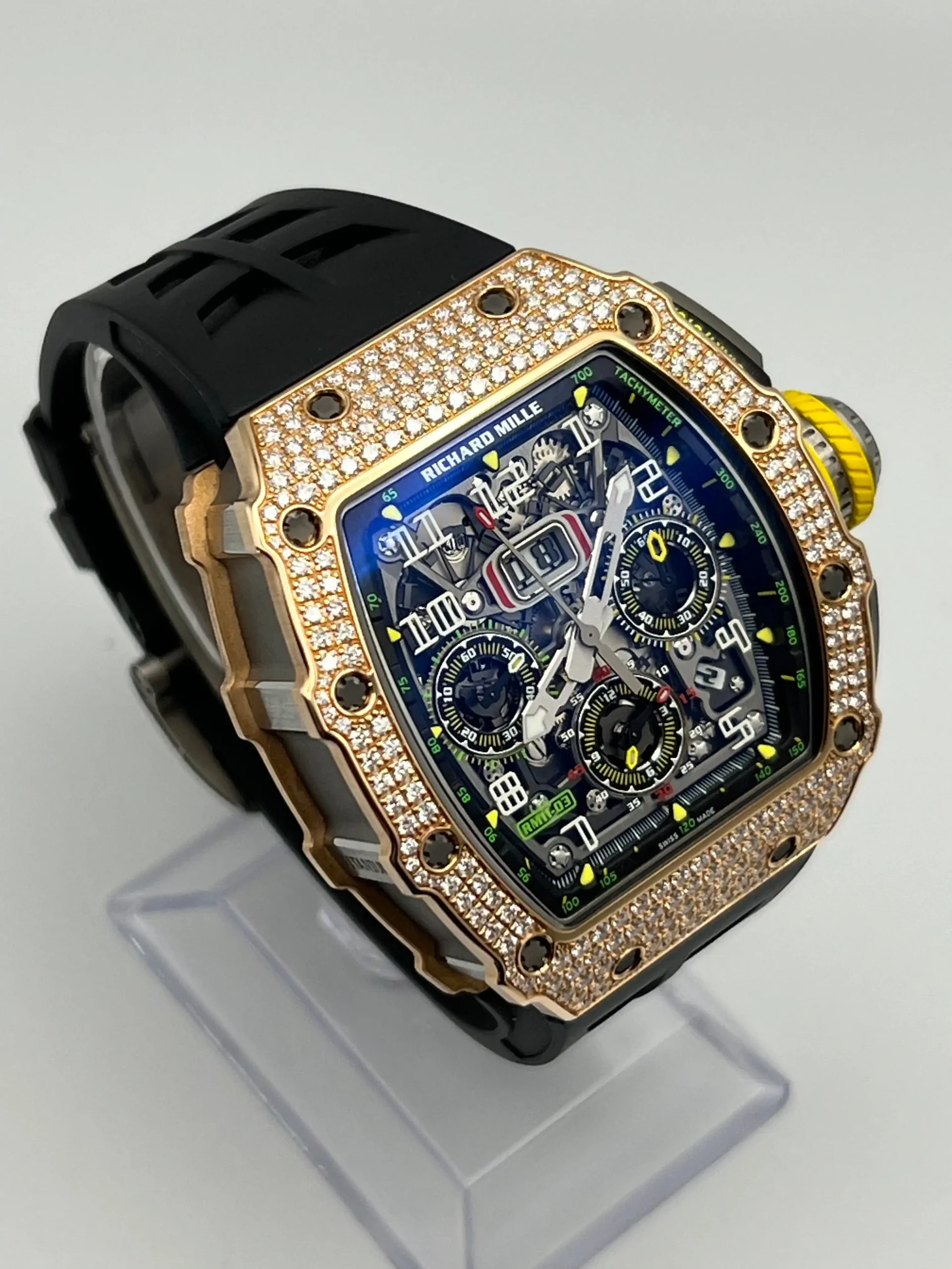 Richard Mille Replica RM 11-03 Flyback Chronograph Diamond Set Rose Gold - Image 3