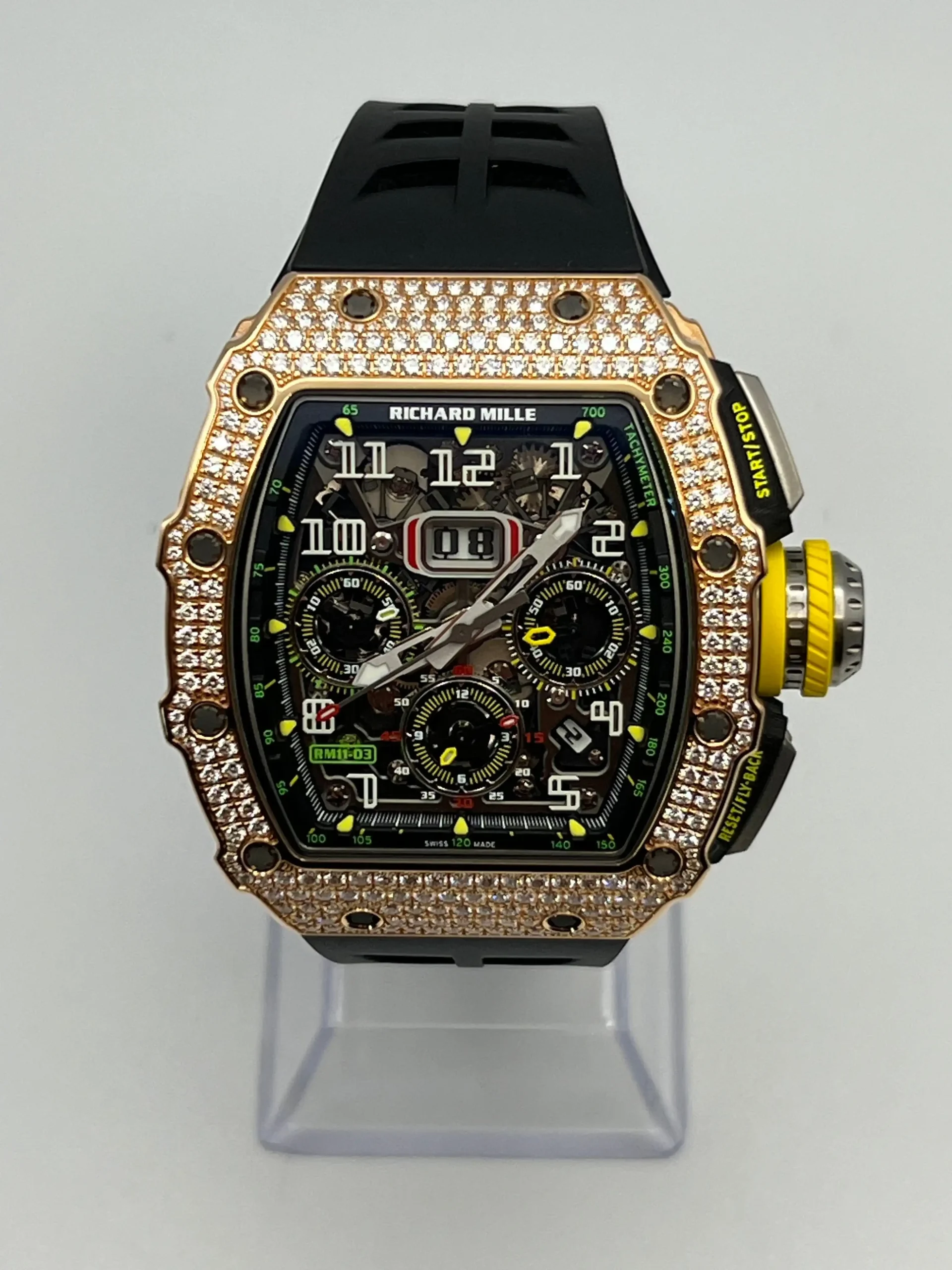 Richard Mille Replica RM 11-03 Flyback Chronograph Diamond Set Rose Gold - Image 4