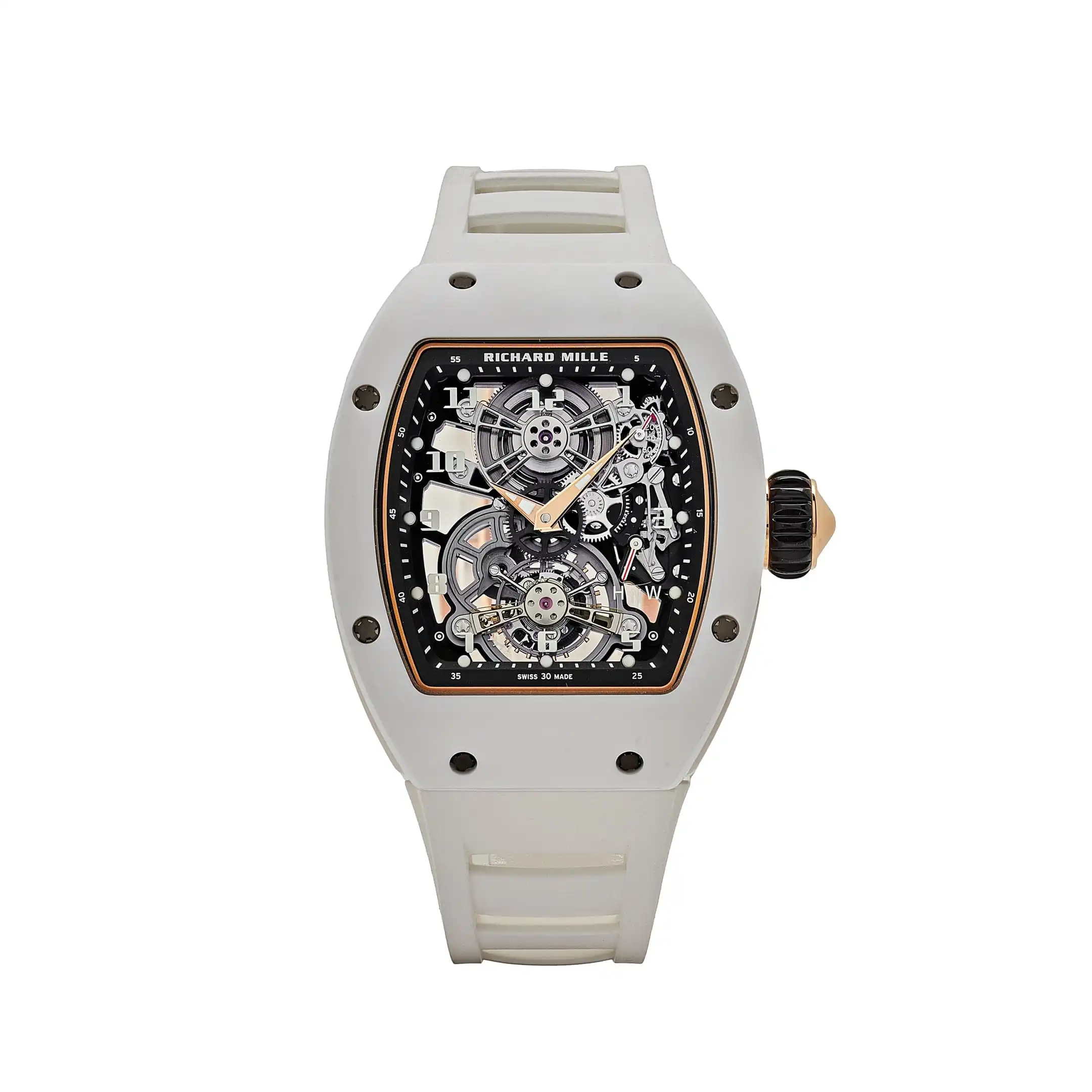 Richard Mille Replica RM 17-01 White Ceramic Rose Gold Manual Wind Tourbillon