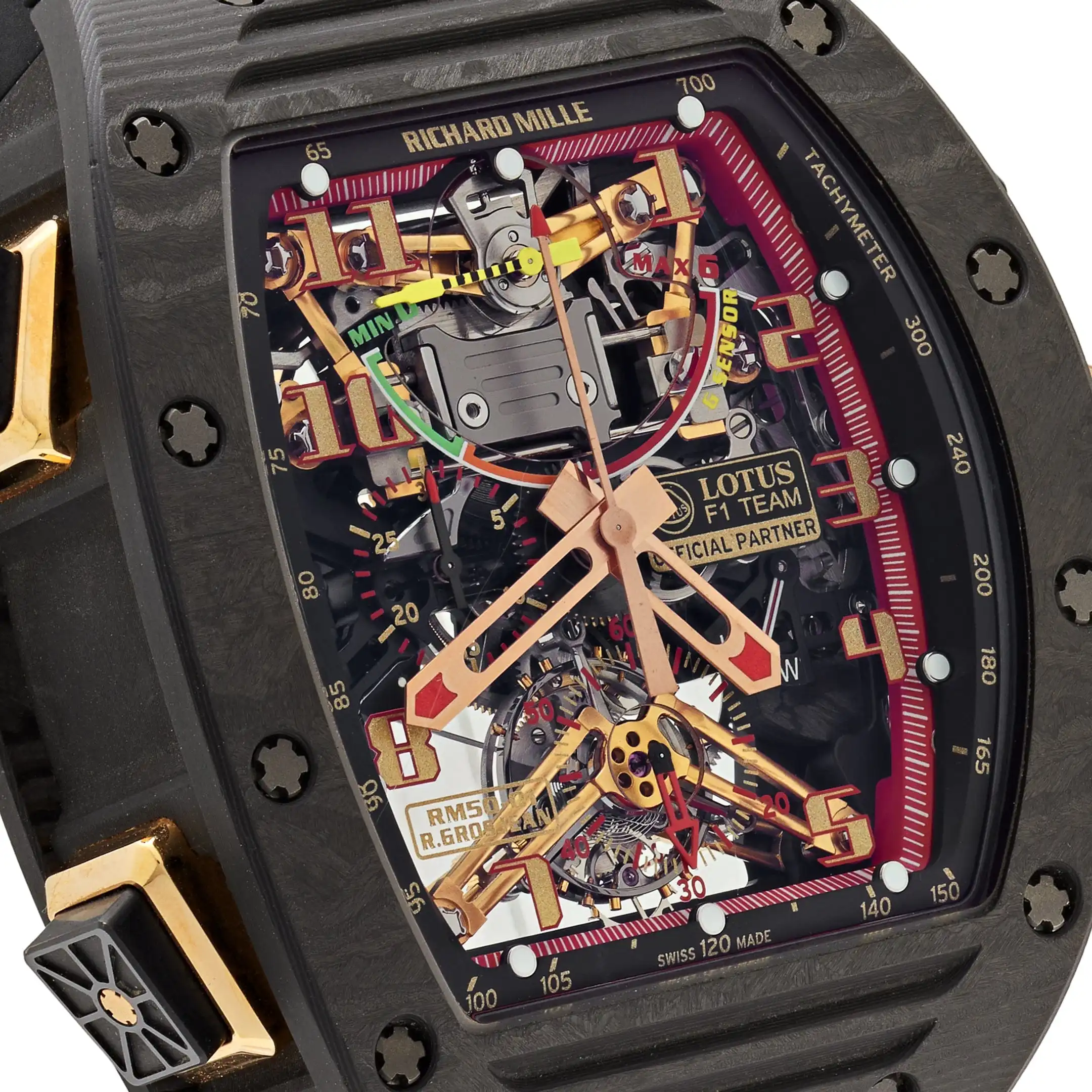 Richard Mille Replica RM 50-01 ‘Romain Grosjean Lotus F1 G-Sensor’ Tourbillon Carbon NTPT - Image 5