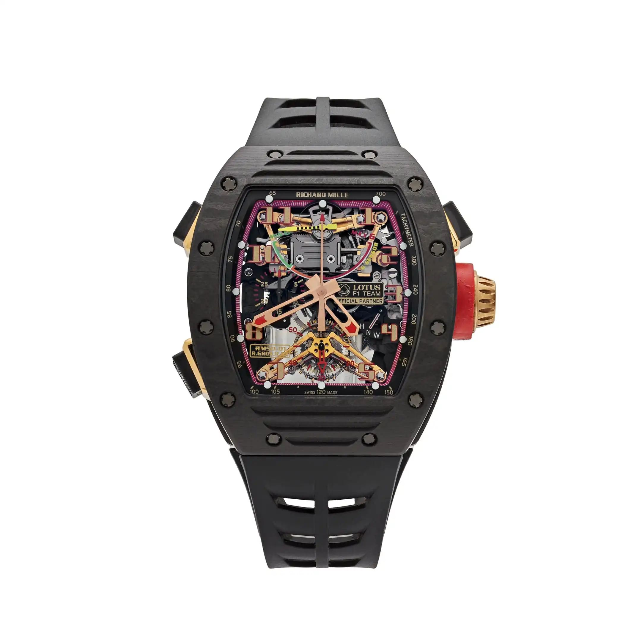 Richard Mille Replica RM 50-01 ‘Romain Grosjean Lotus F1 G-Sensor’ Tourbillon Carbon NTPT