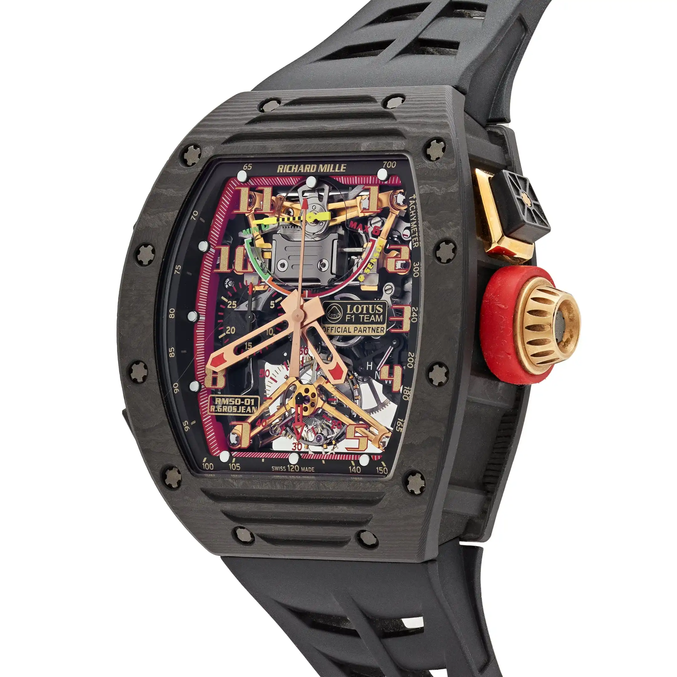 Richard Mille Replica RM 50-01 ‘Romain Grosjean Lotus F1 G-Sensor’ Tourbillon Carbon NTPT - Image 3