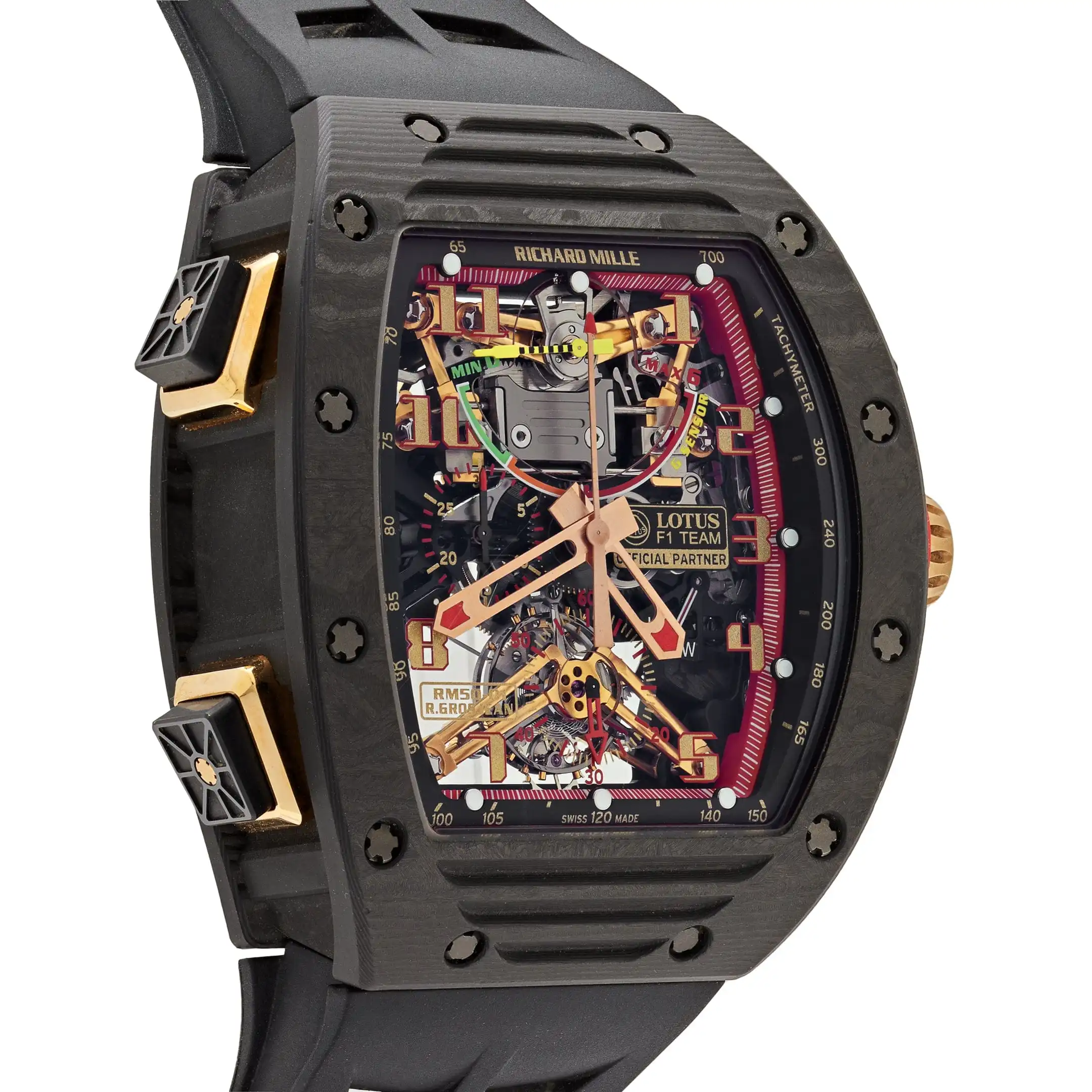 Richard Mille Replica RM 50-01 ‘Romain Grosjean Lotus F1 G-Sensor’ Tourbillon Carbon NTPT - Image 4