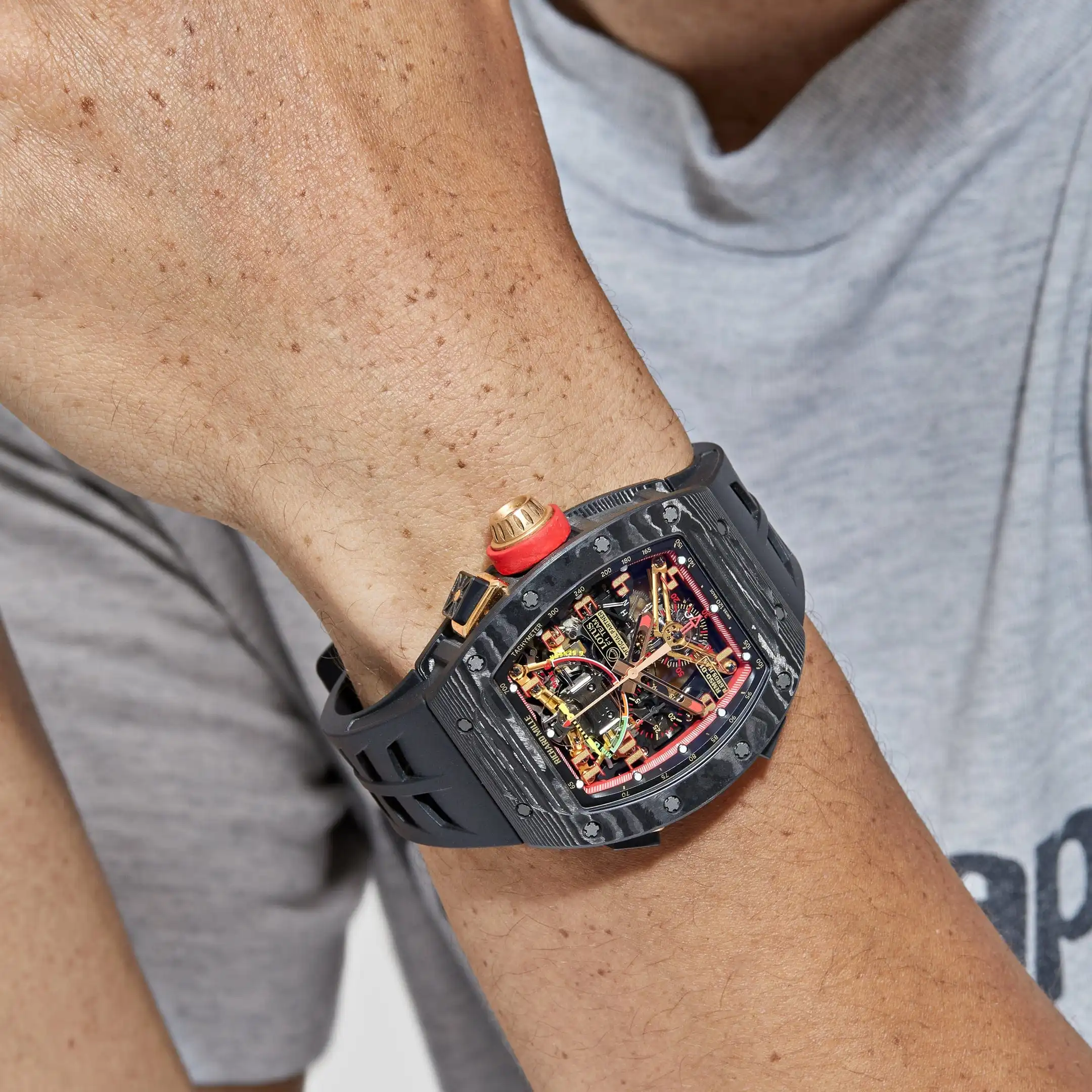 Richard Mille Replica RM 50-01 ‘Romain Grosjean Lotus F1 G-Sensor’ Tourbillon Carbon NTPT - Image 2