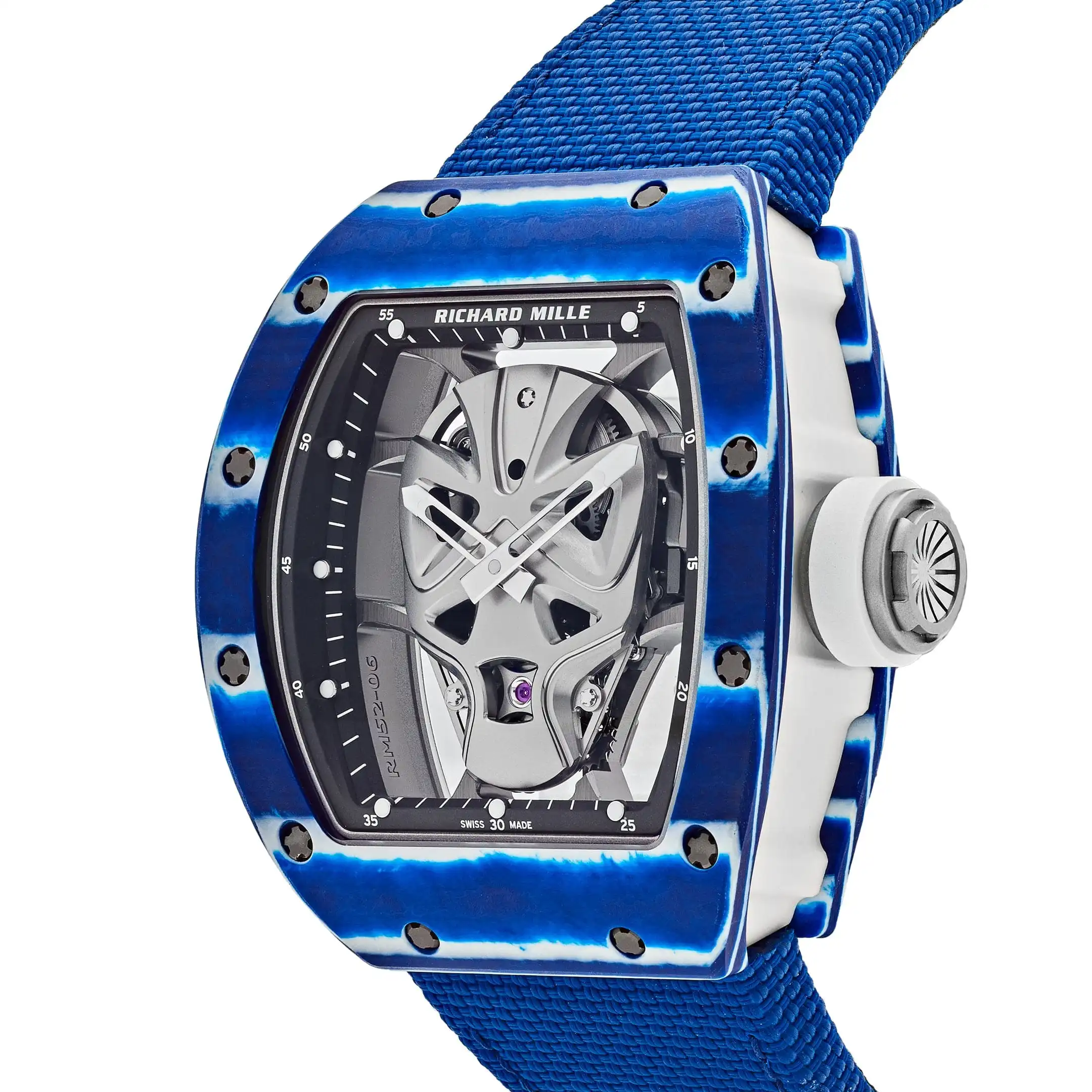 Richard Mille Replica RM 52-06 Tourbillon ‘Mask’ Blue White Quartz TPT - Image 3