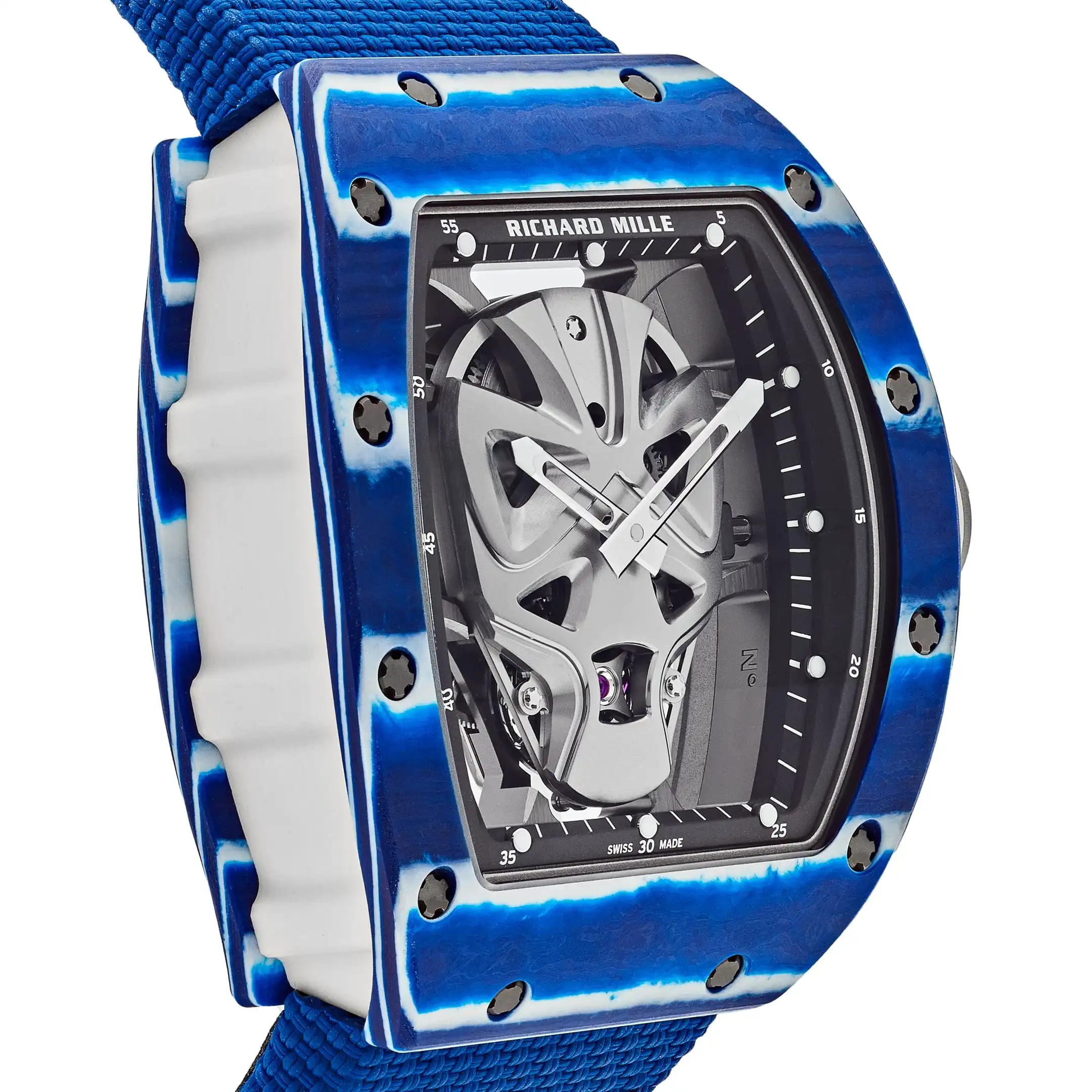 Richard Mille Replica RM 52-06 Tourbillon ‘Mask’ Blue White Quartz TPT - Image 4