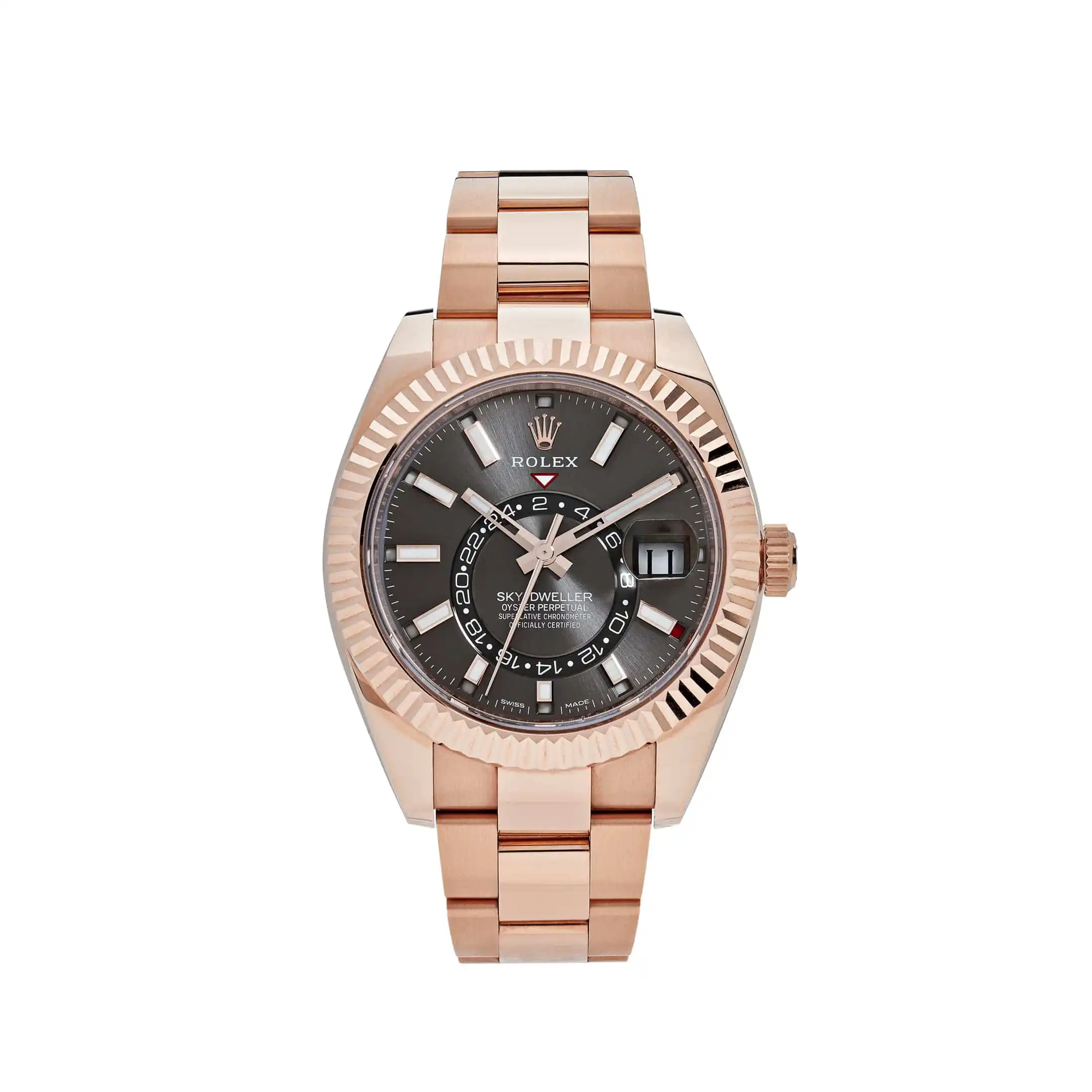 Replica Rolex Sky-Dweller 336935 Rose Gold Rhodium Slate Grey Dial
