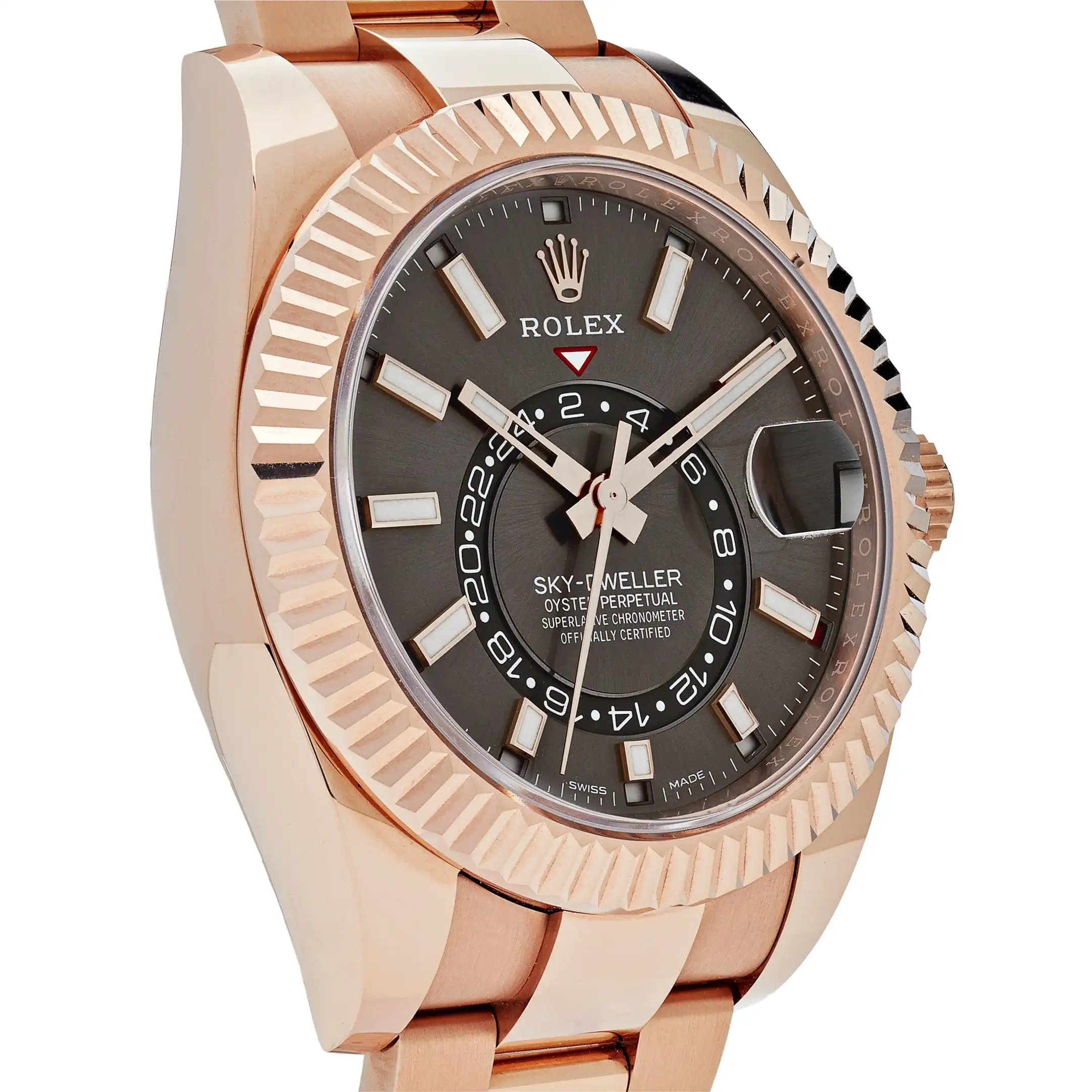 Replica Rolex Sky-Dweller 336935 Rose Gold Rhodium Slate Grey Dial - Image 3
