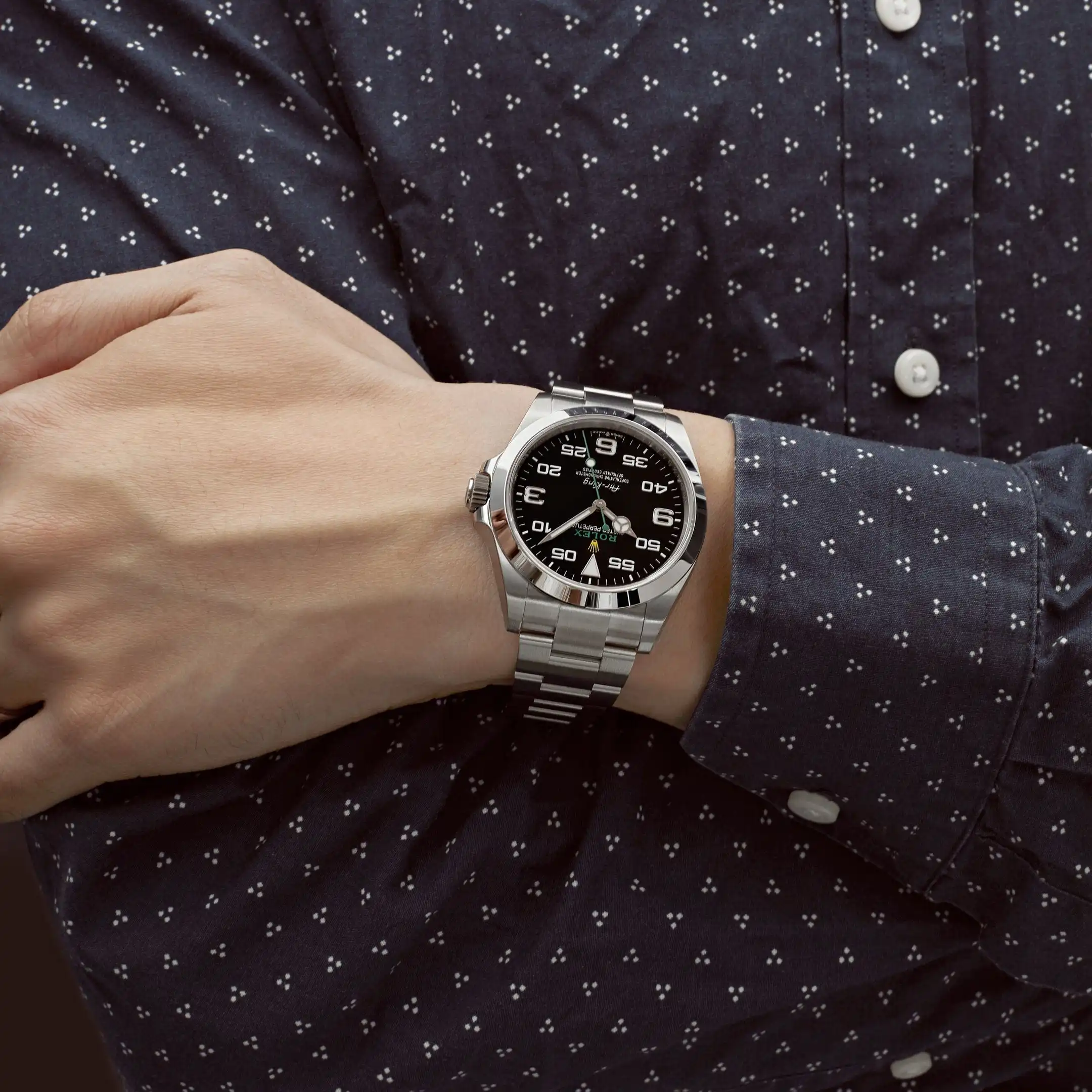 Rolex Air-King Replica 116900 Stainless Steel Black Dial - Image 2