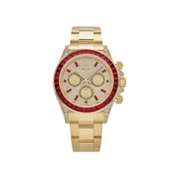 Rolex Daytona Replica 126598TRU Yellow Gold Ruby Bezel Diamond Pave Dial