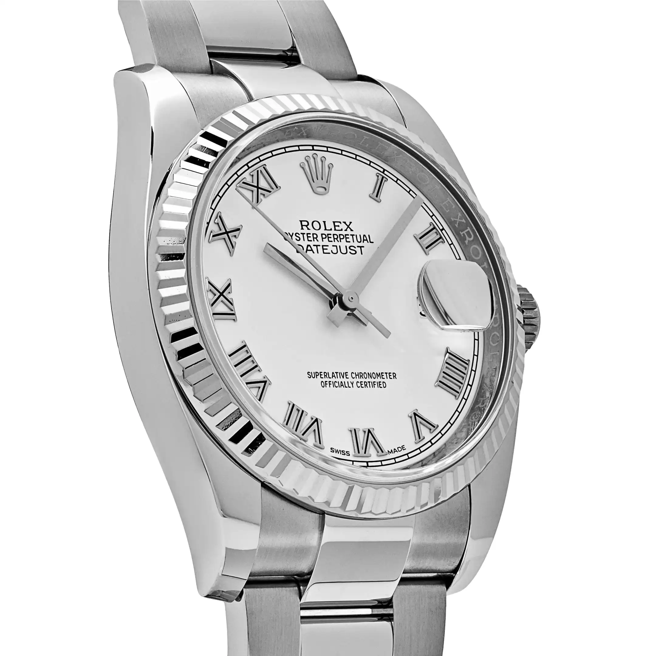 Rolex Datejust Replica 116234 Stainless Steel White Gold White Roman Numerals - Image 4