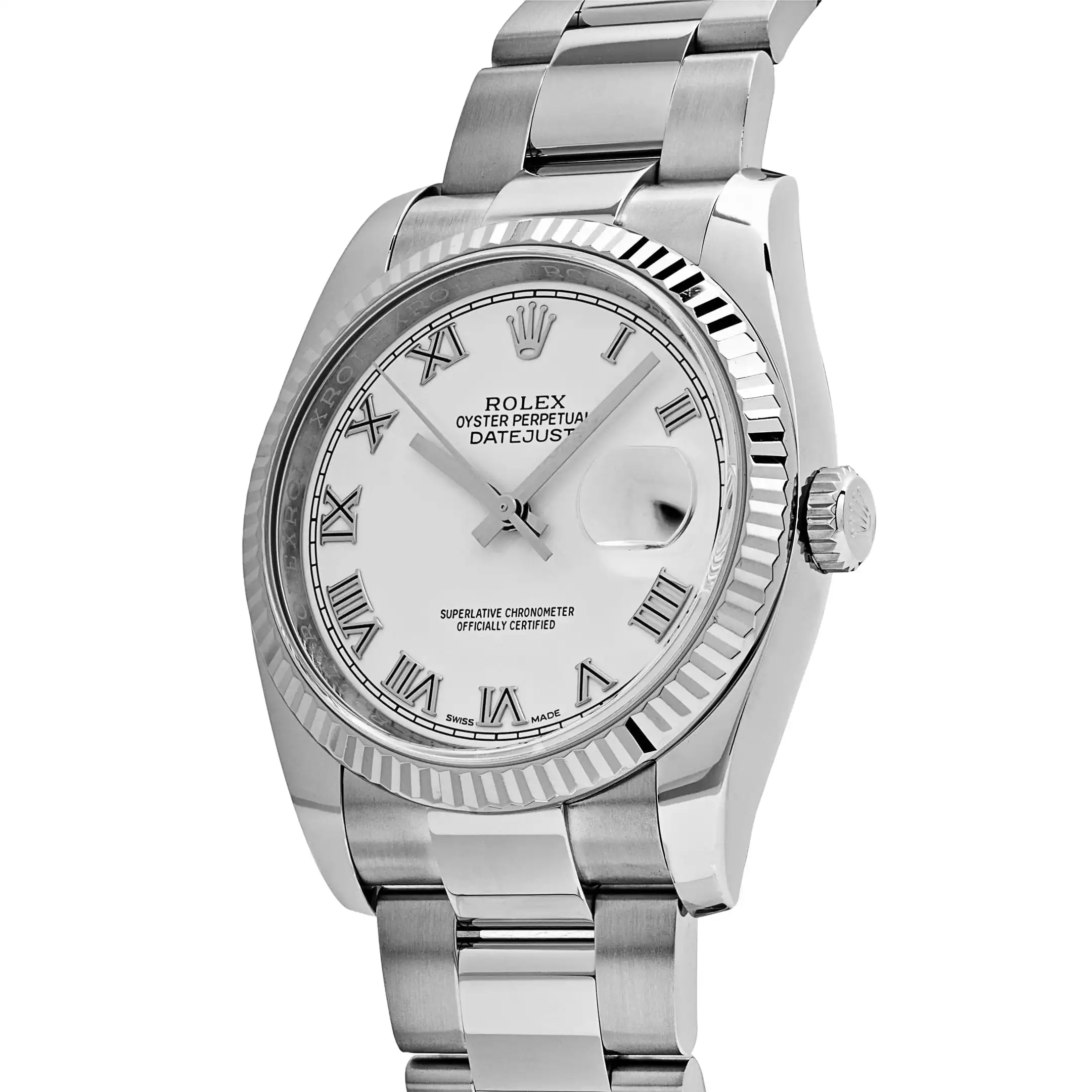 Rolex Datejust Replica 116234 Stainless Steel White Gold White Roman Numerals - Image 3
