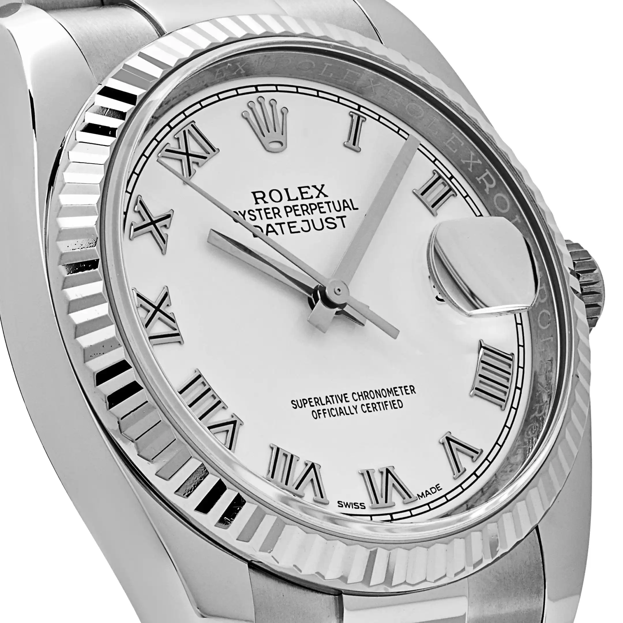 Rolex Datejust Replica 116234 Stainless Steel White Gold White Roman Numerals - Image 5