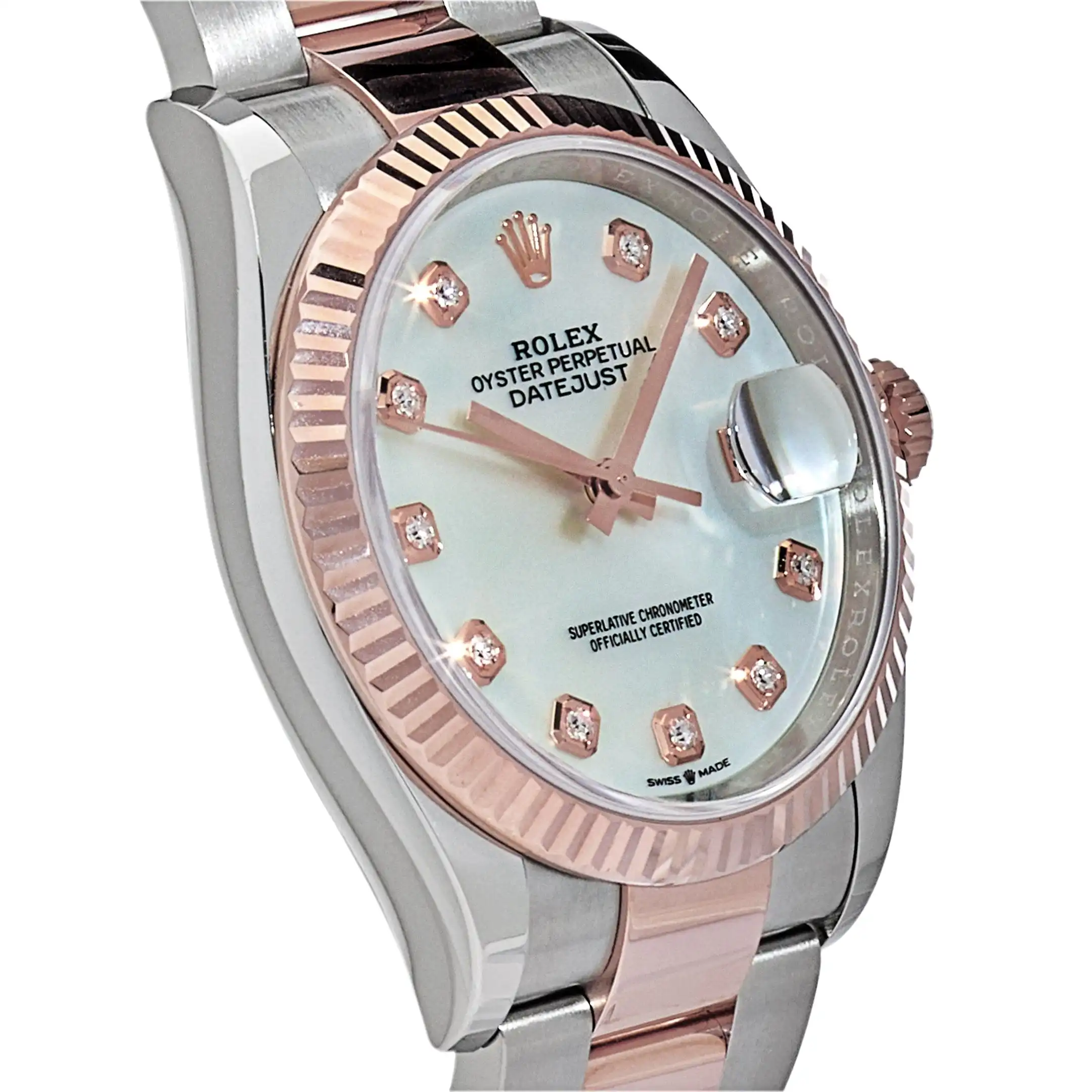 Rolex Datejust Replica 126231 Rose Gold Stainless Steel Mother of Pearl Diamon - Image 3