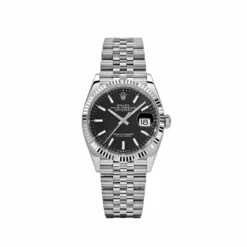 Rolex Datejust Replica 126234 White Gold Stainless Steel Black Dial Jubilee