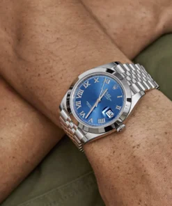 Alternative view of Rolex Datejust Replica 126300 Stainless Steel Blue Roman Dial Jubilee