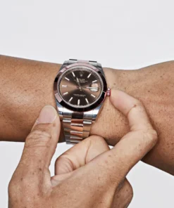 Alternative view of Rolex Datejust Replica 126301 Stainless Steel Rose Gold Chocolate Dial