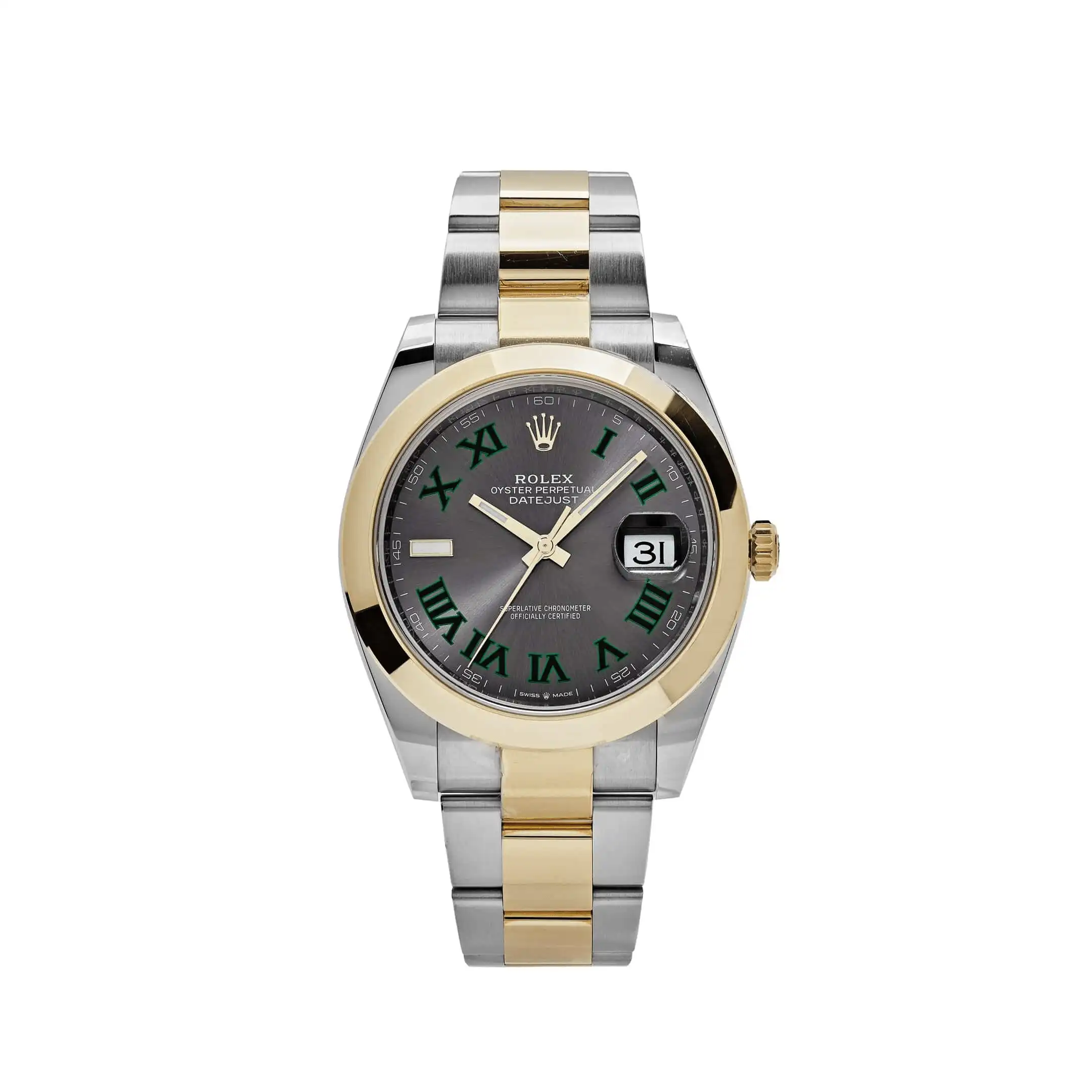 Rolex Datejust Replica 126303 ‘Wimbledon’ Yellow Gold Stainless Steel Slate Dial