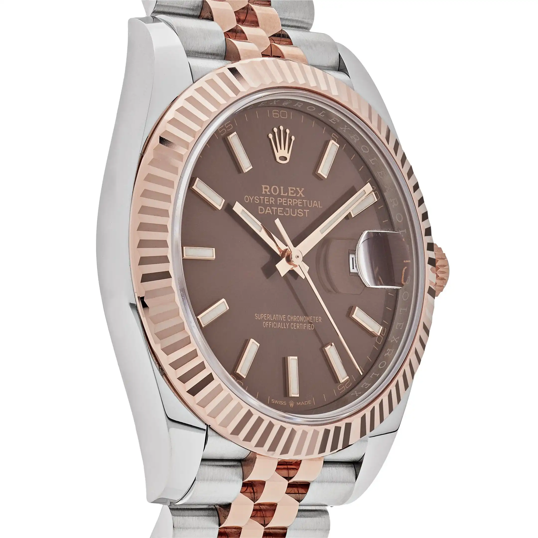 Rolex Datejust Replica 126331 Two-Toned Rose Gold Stainless Steel Brown Dial - Image 4