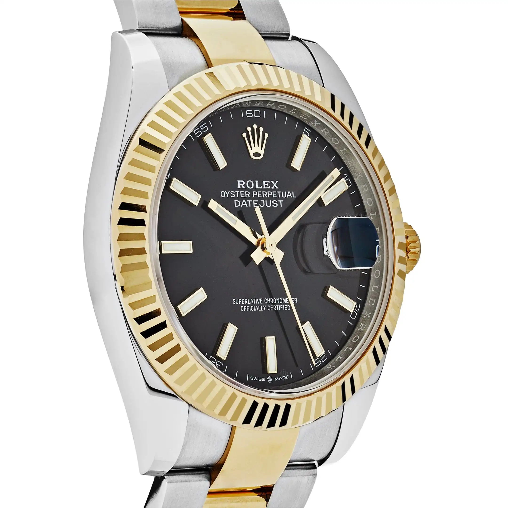 Rolex Datejust Replica 126333 Yellow Gold Stainless Steel Black Dial Oyster - Image 3