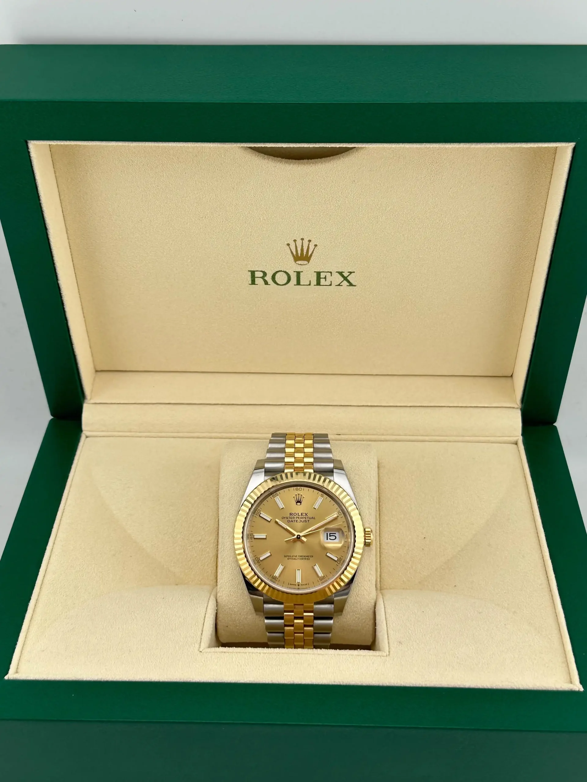 Rolex Datejust Replica 126333 Yellow Gold Stainless Steel Champagne Dial Jubilee - Image 2