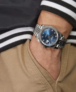 Alternative view of Rolex Datejust Replica 126334 Stainless Steel Blue Diamond Dial Jubilee