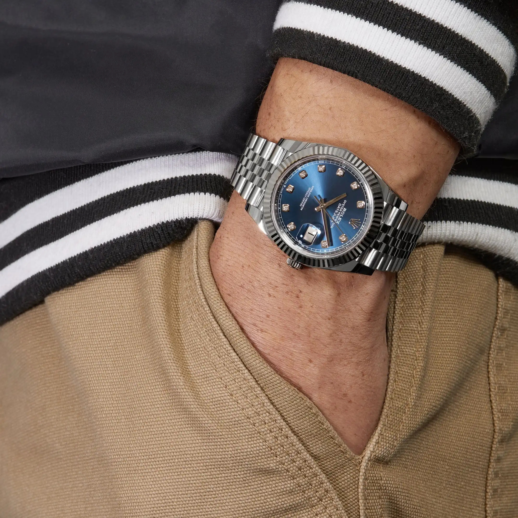 Rolex Datejust Replica 126334 Stainless Steel Blue Diamond Dial Jubilee - Image 2