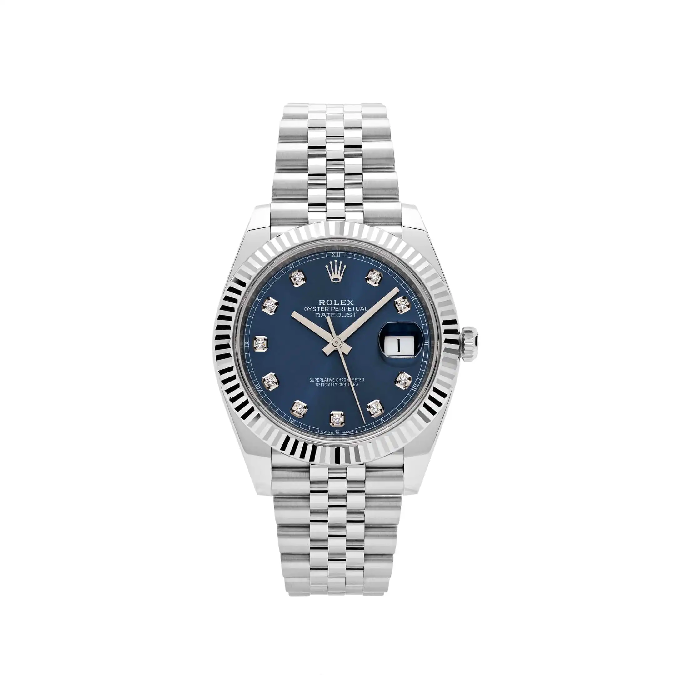 Rolex Datejust Replica 126334 Stainless Steel Blue Diamond Dial Jubilee